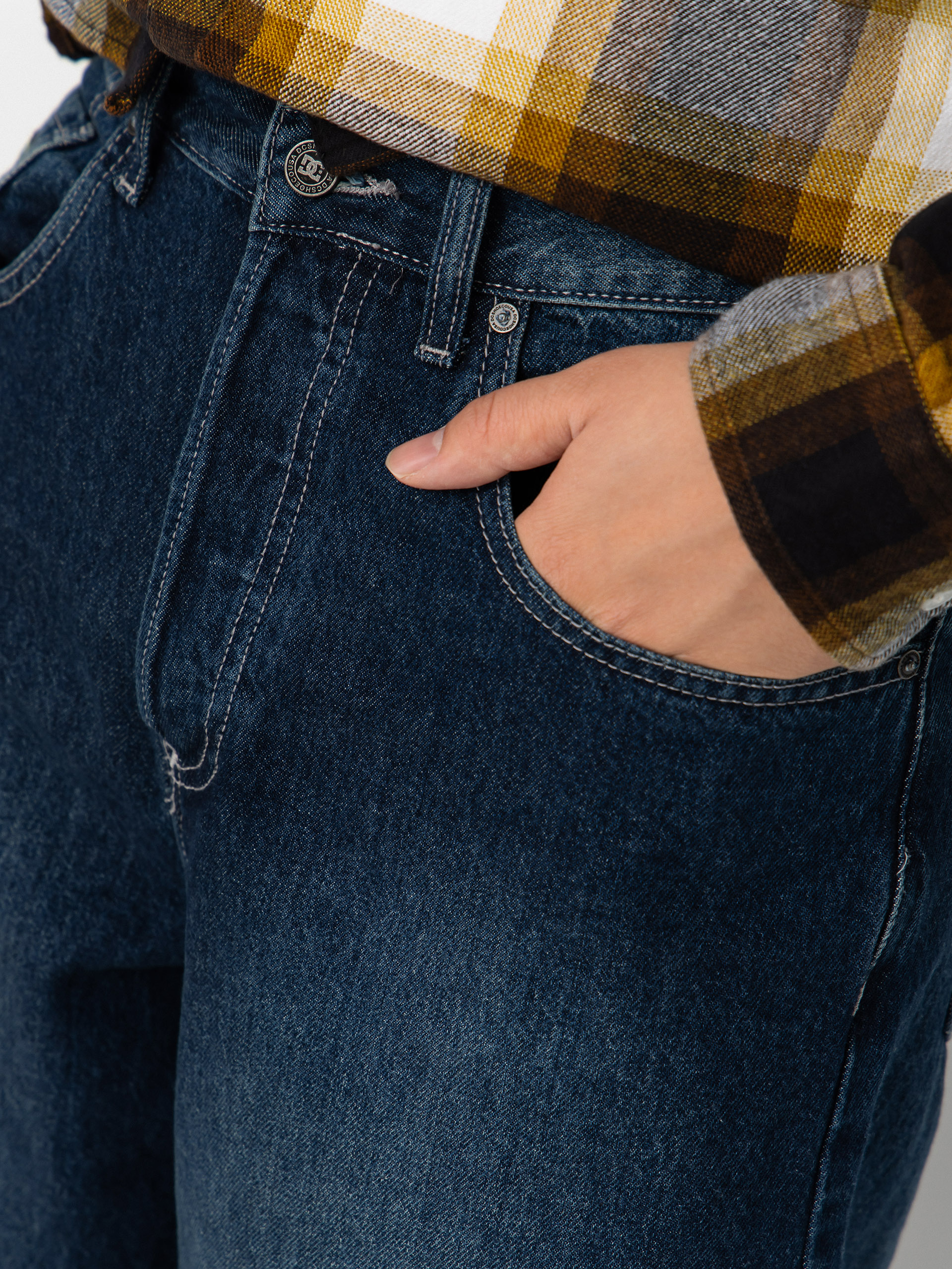 DC Worker Baggy Denim Double That Kisnadrág (dark denim)
