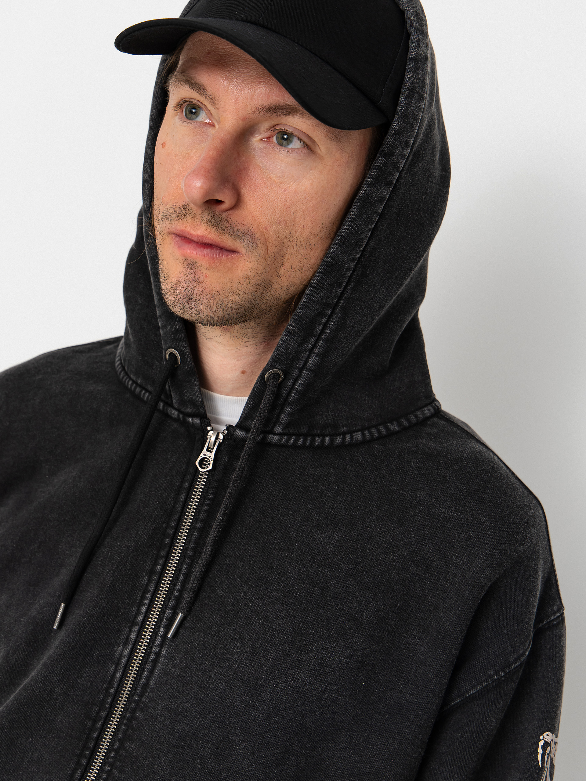 Volcom Die By The Stone ZIP Pulóver (light acid black)