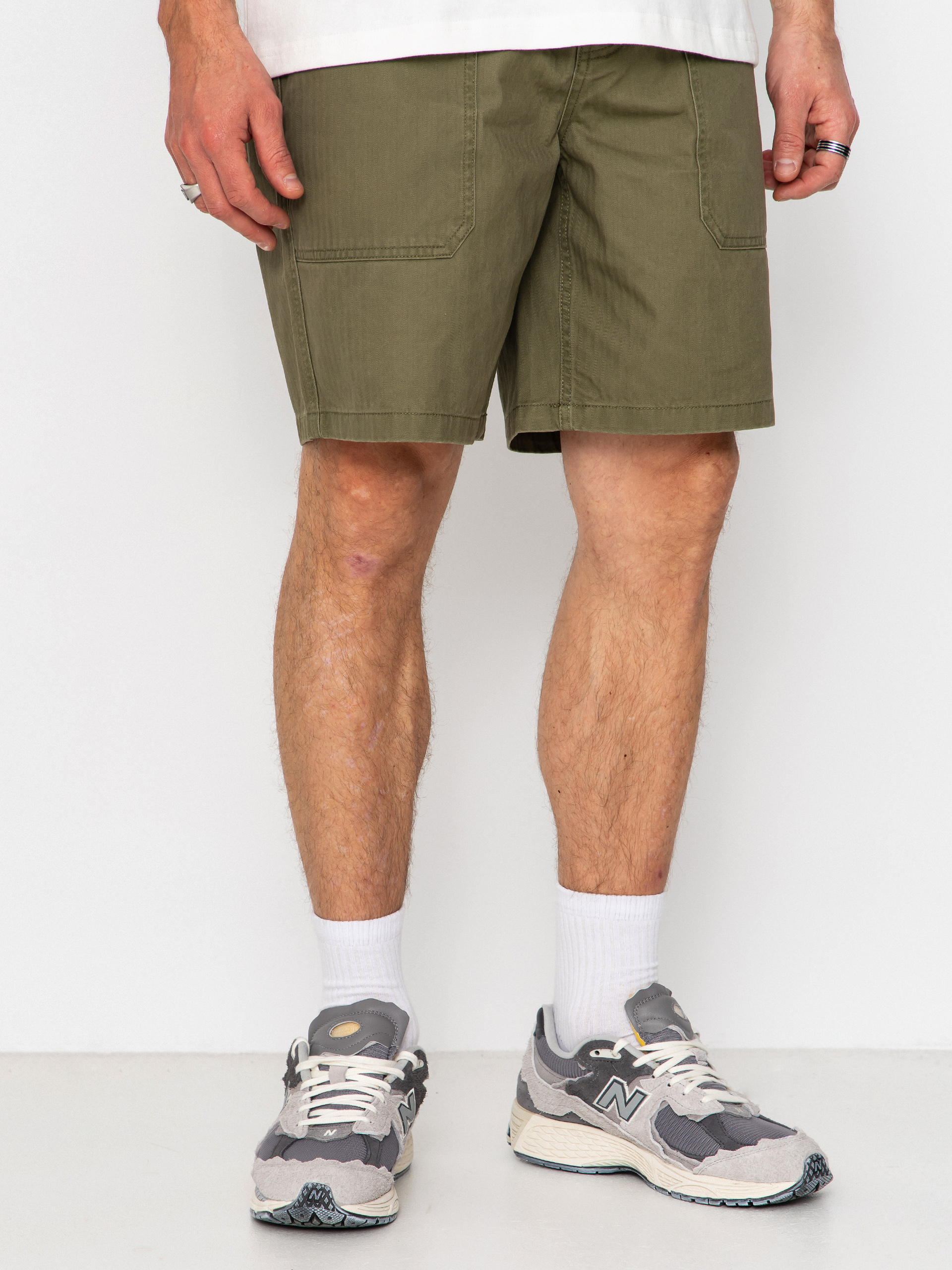 Brixton Surplus Vw Herringbone Rövidnadrág (washed olive green)