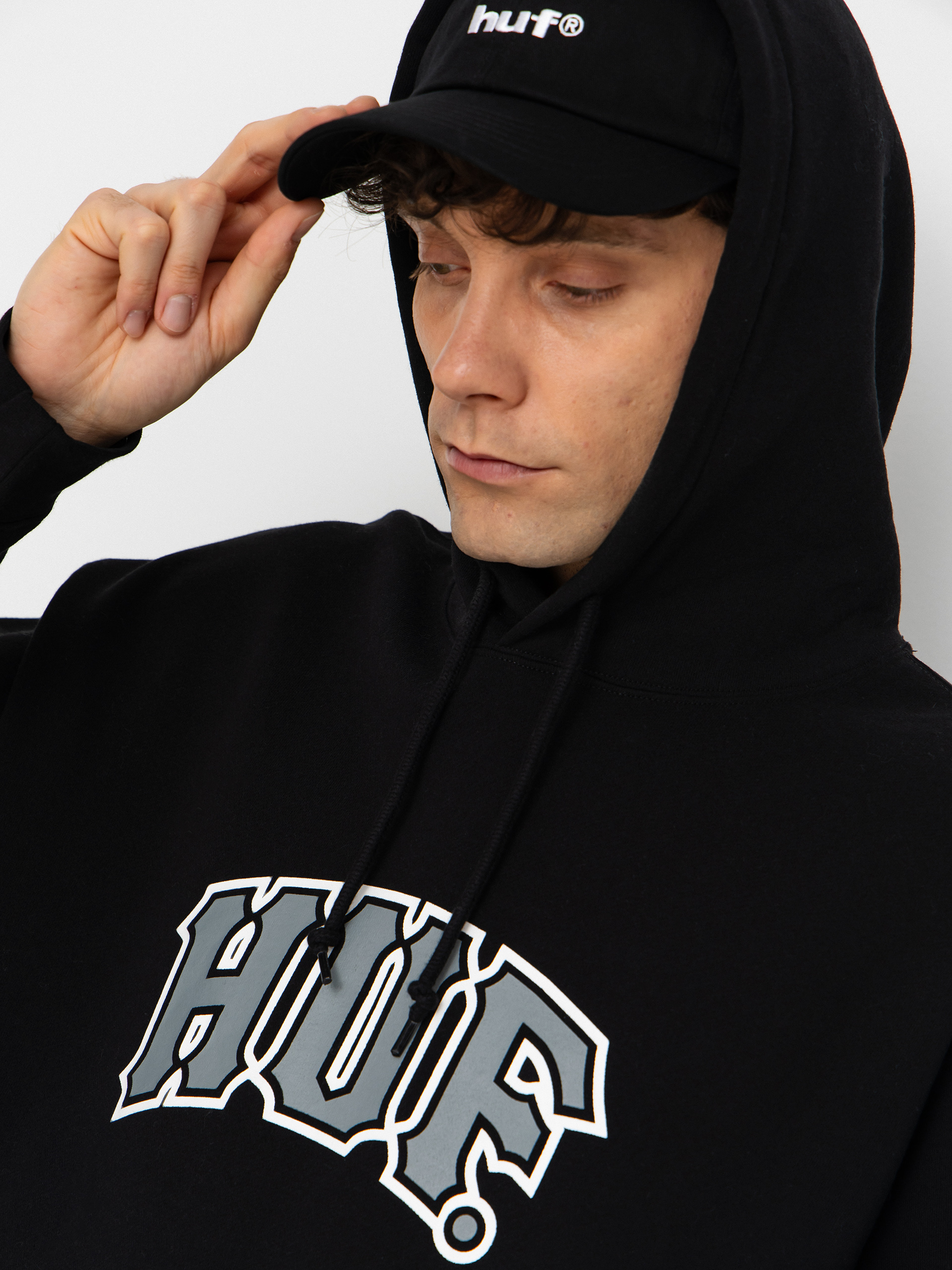HUF Classic Arch HD Kapucnis pulóver (black)
