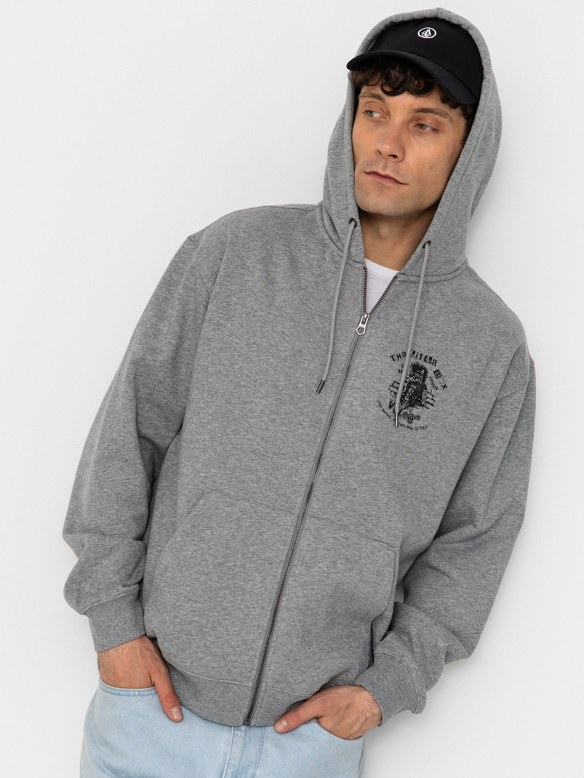 Volcom Catastrophy ZIP Pulóver (heather grey)