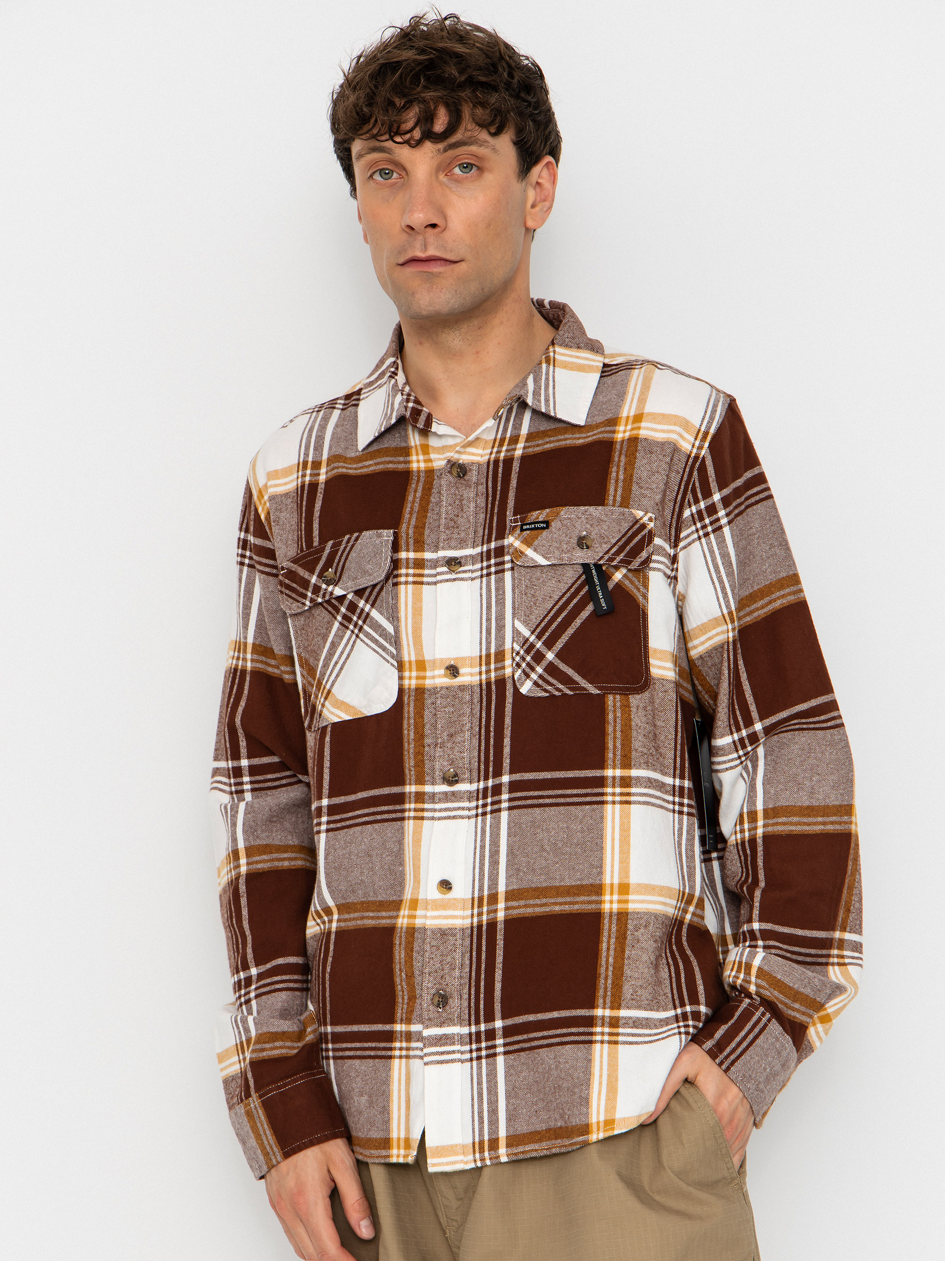 Brixton Bowery Lw Ultra Flannel Ing (chocolate/off white)