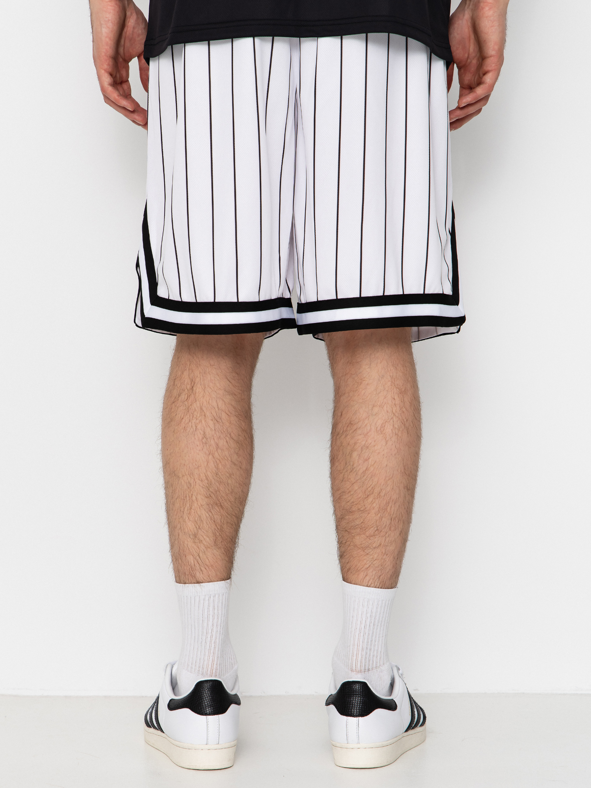 Rövidnadrág Karl Kani Small Signature Pinstripe Mesh (white/black)