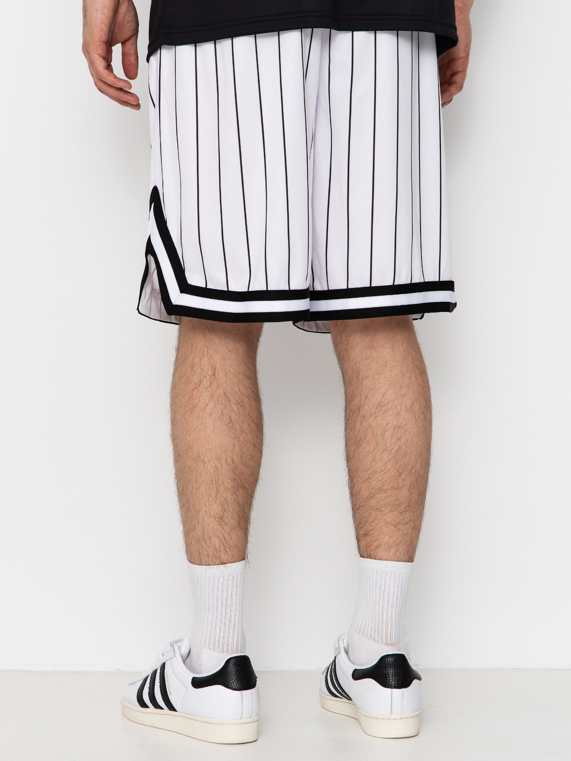 Rövidnadrág Karl Kani Small Signature Pinstripe Mesh (white/black)