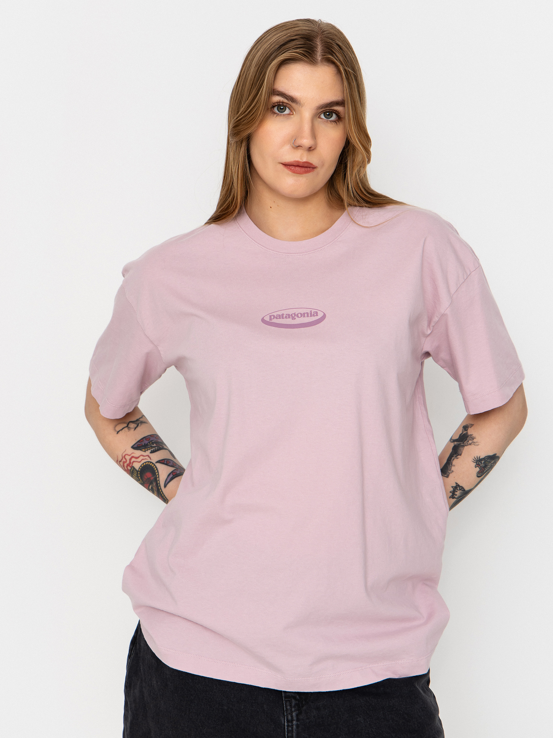 Póló Patagonia 95 Oval Logo Oversized Wmn (quiet violet)