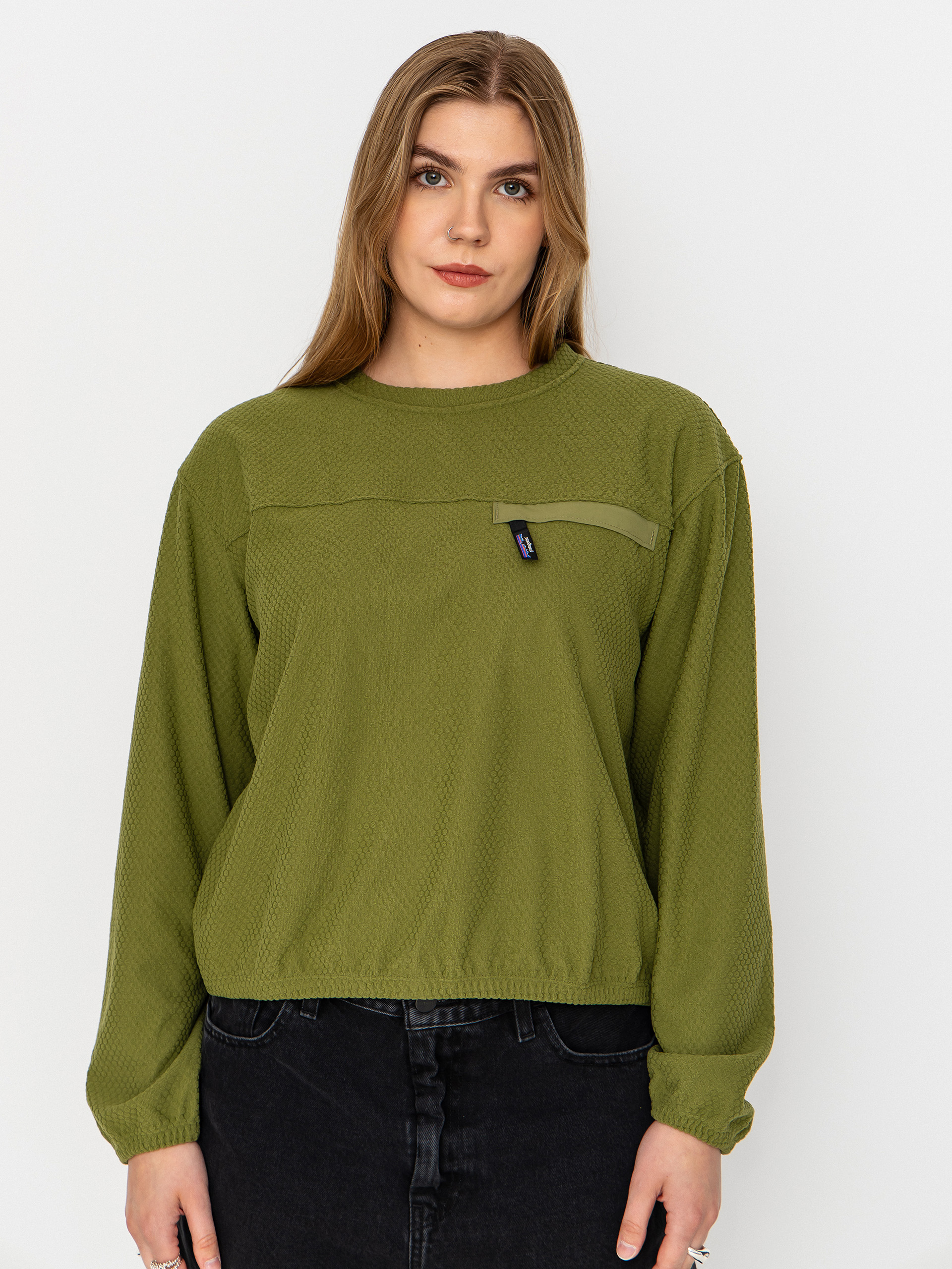 Patagonia Textured Wmn Pulóver (caper green)