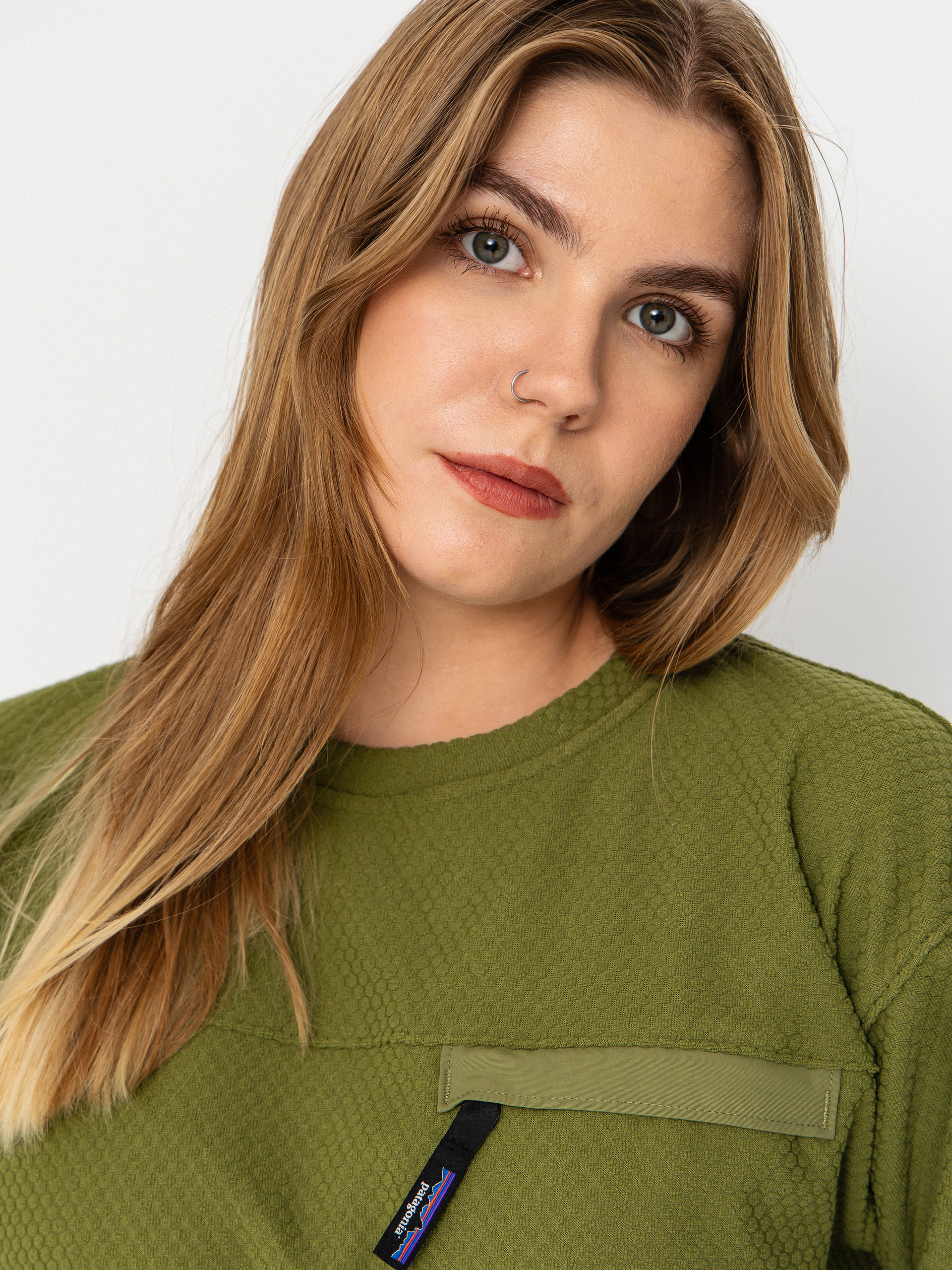 Patagonia Textured Wmn Pulóver (caper green)