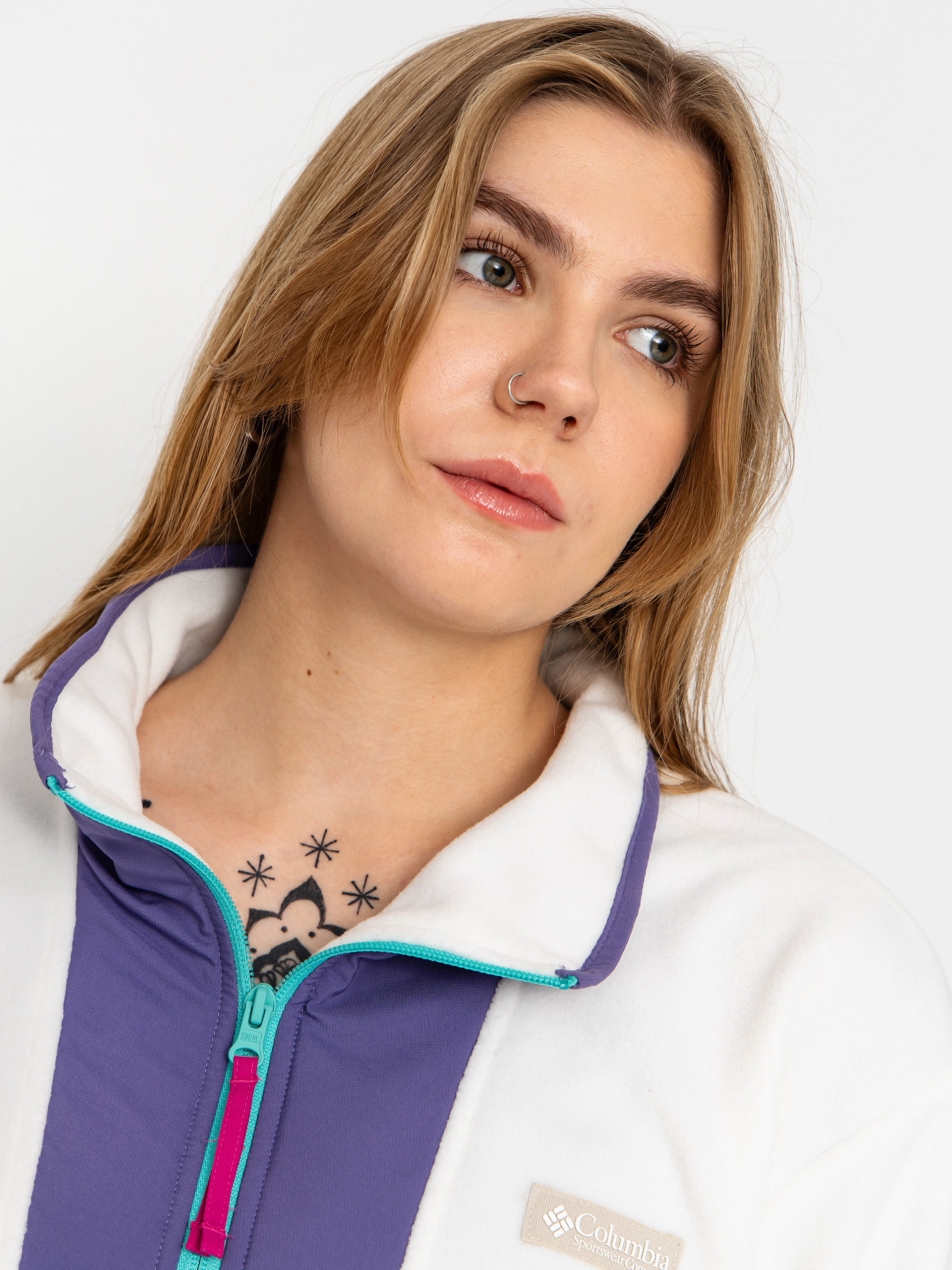 Férfi Columbia Sequoia Grove Half Zip Polár pulóver (sea salt/stormwatch)