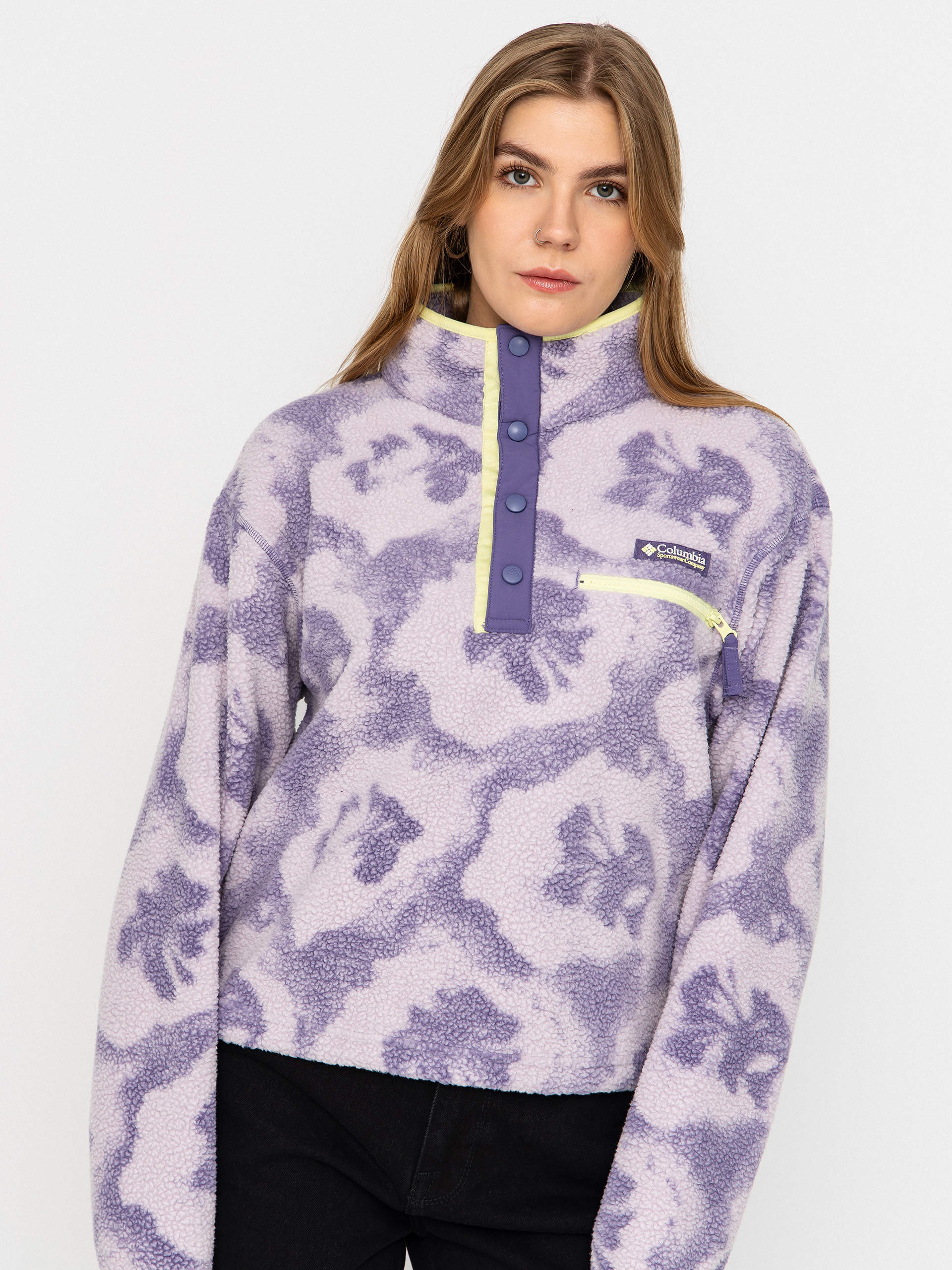 Columbia Helvetia II Printed Cropped Half Snap Wmn Polár pulóver