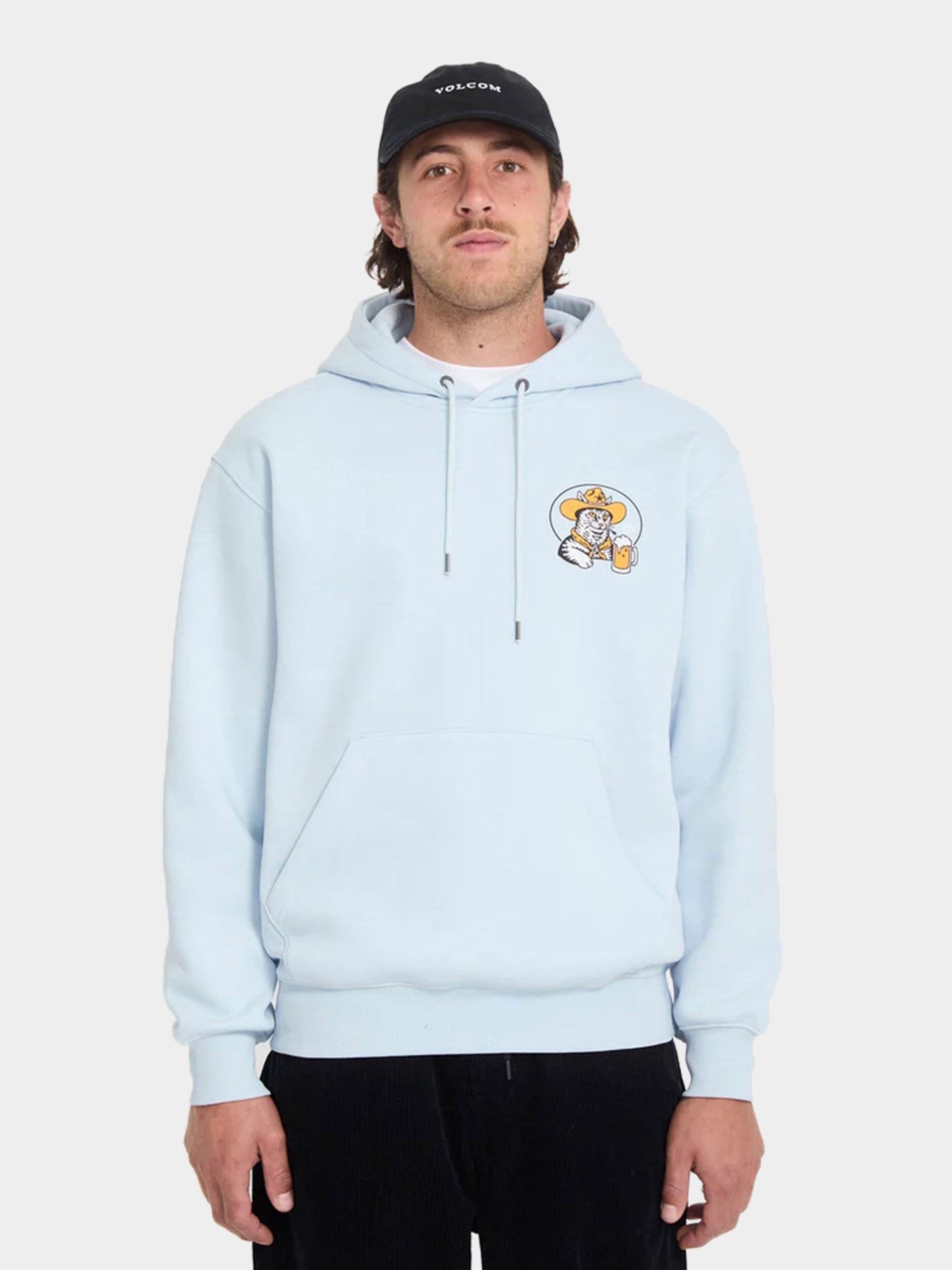 Kapucnis pulóver Volcom Noder HD (light blue acid)