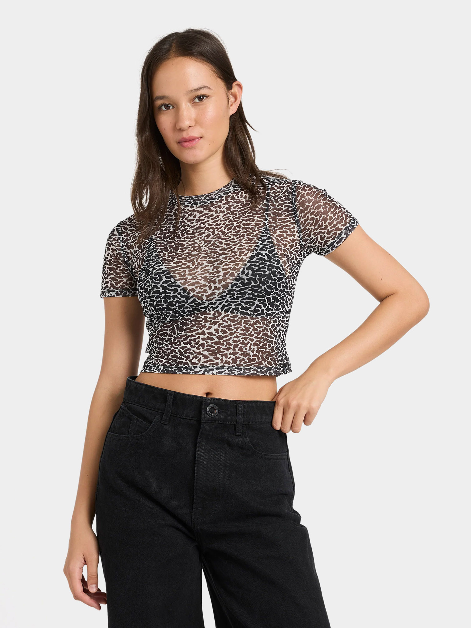 Póló Volcom Rawly Knit Mesh Wmn (black white)
