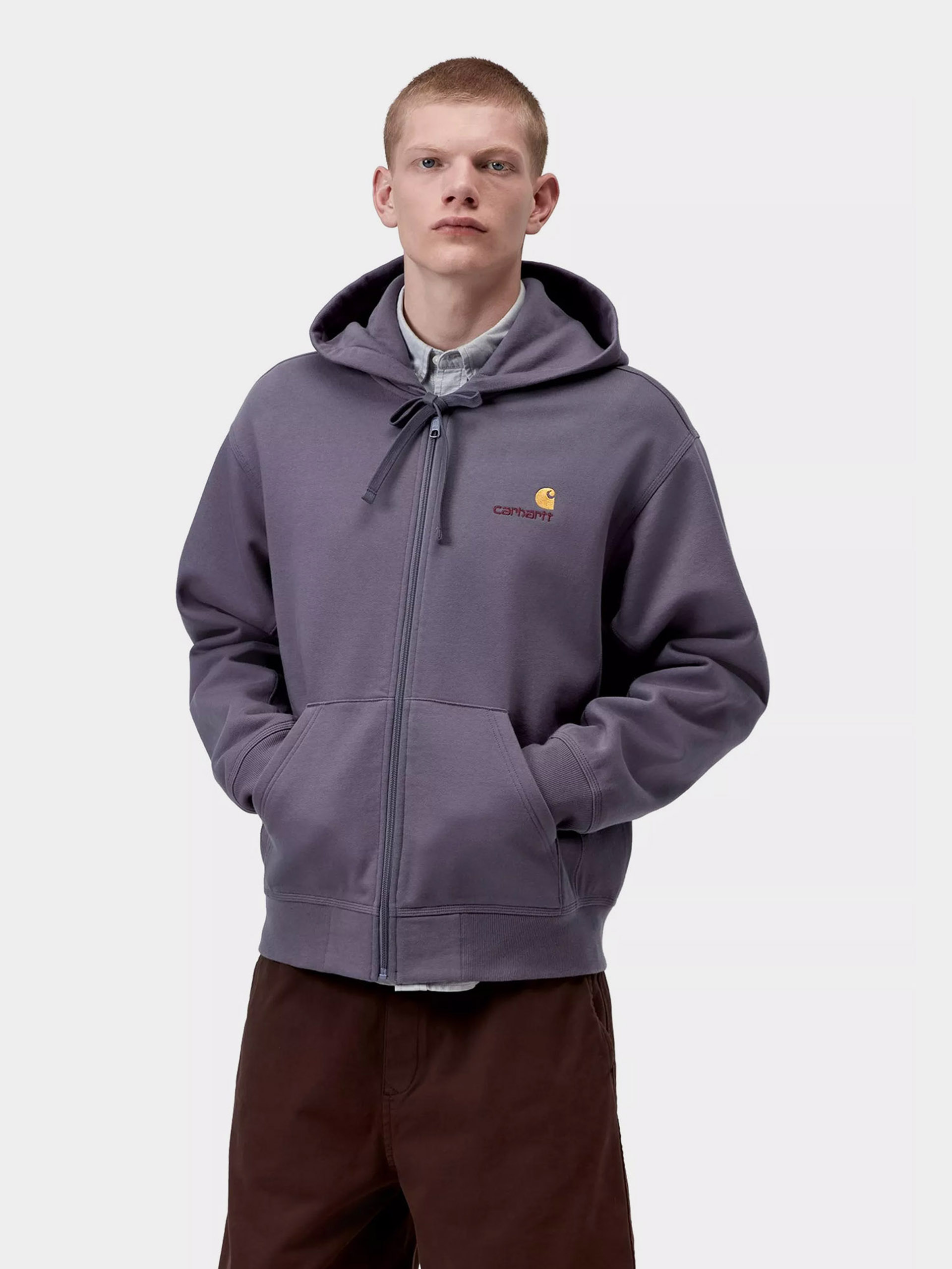 Kapucnis pulóver Carhartt WIP American Script ZHD (shady purple)
