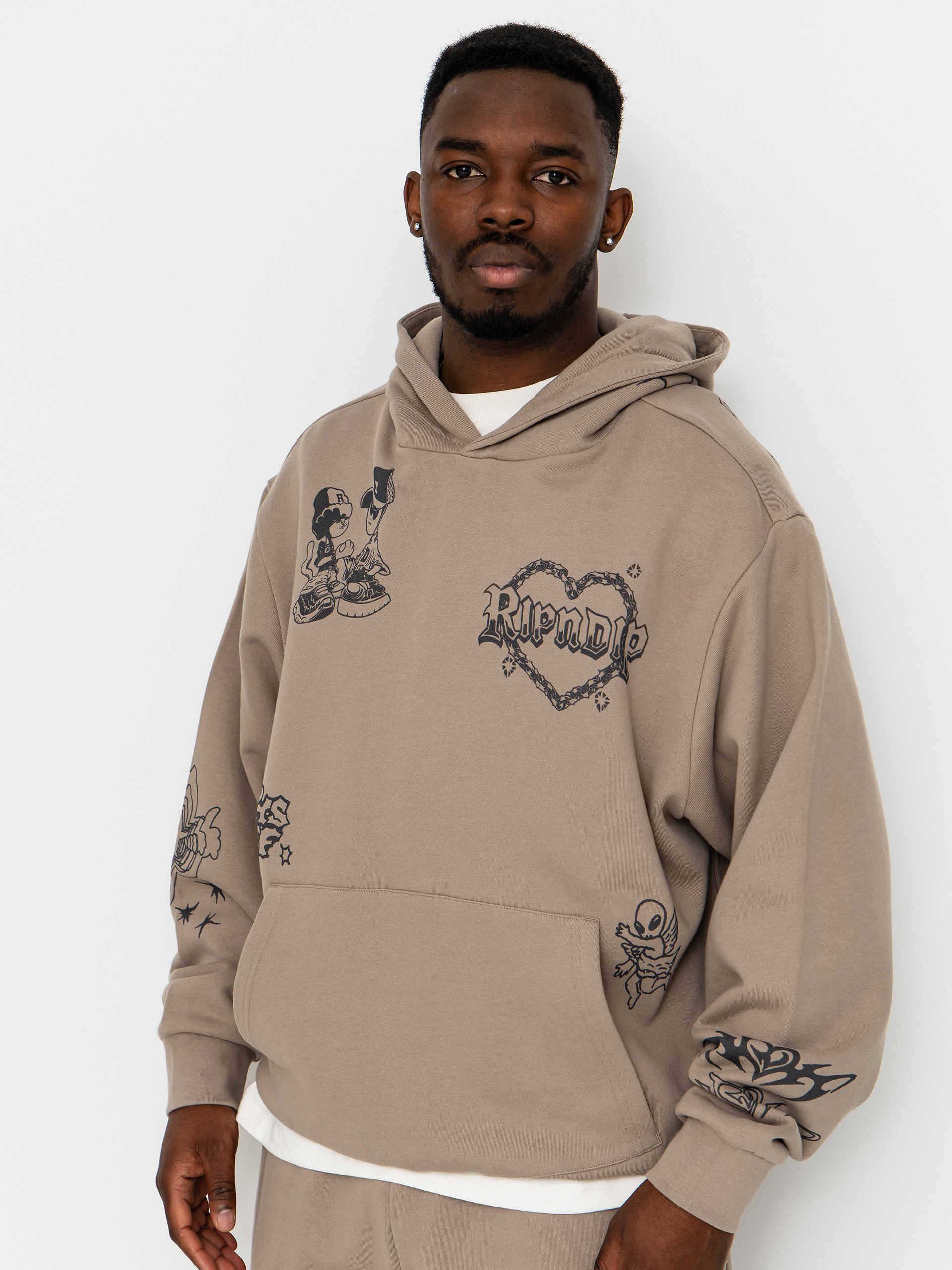RipNDip Westside Distressed HD Kapucnis pulóver (dark sand wash)