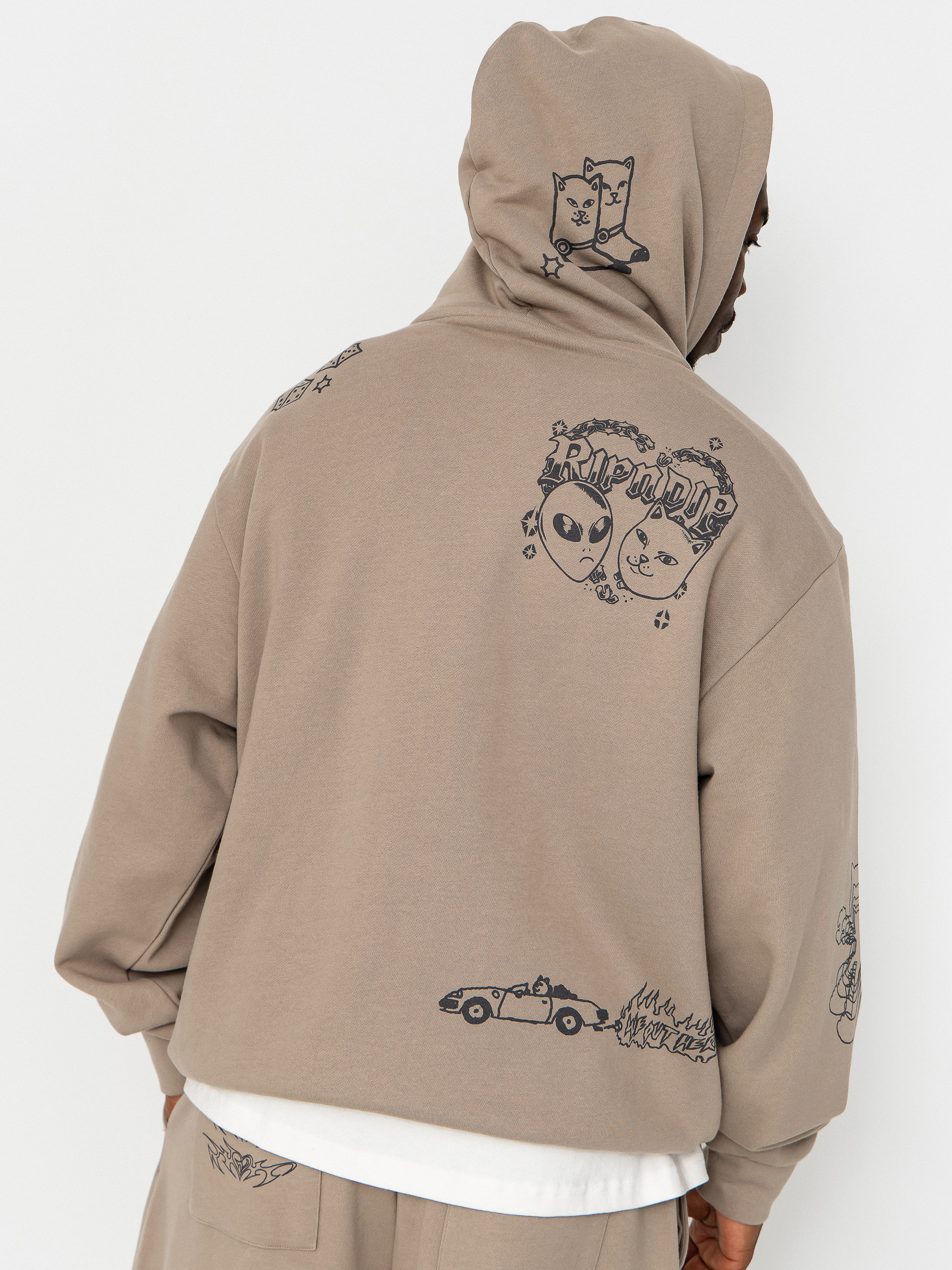 RipNDip Westside Distressed HD Kapucnis pulóver (dark sand wash)