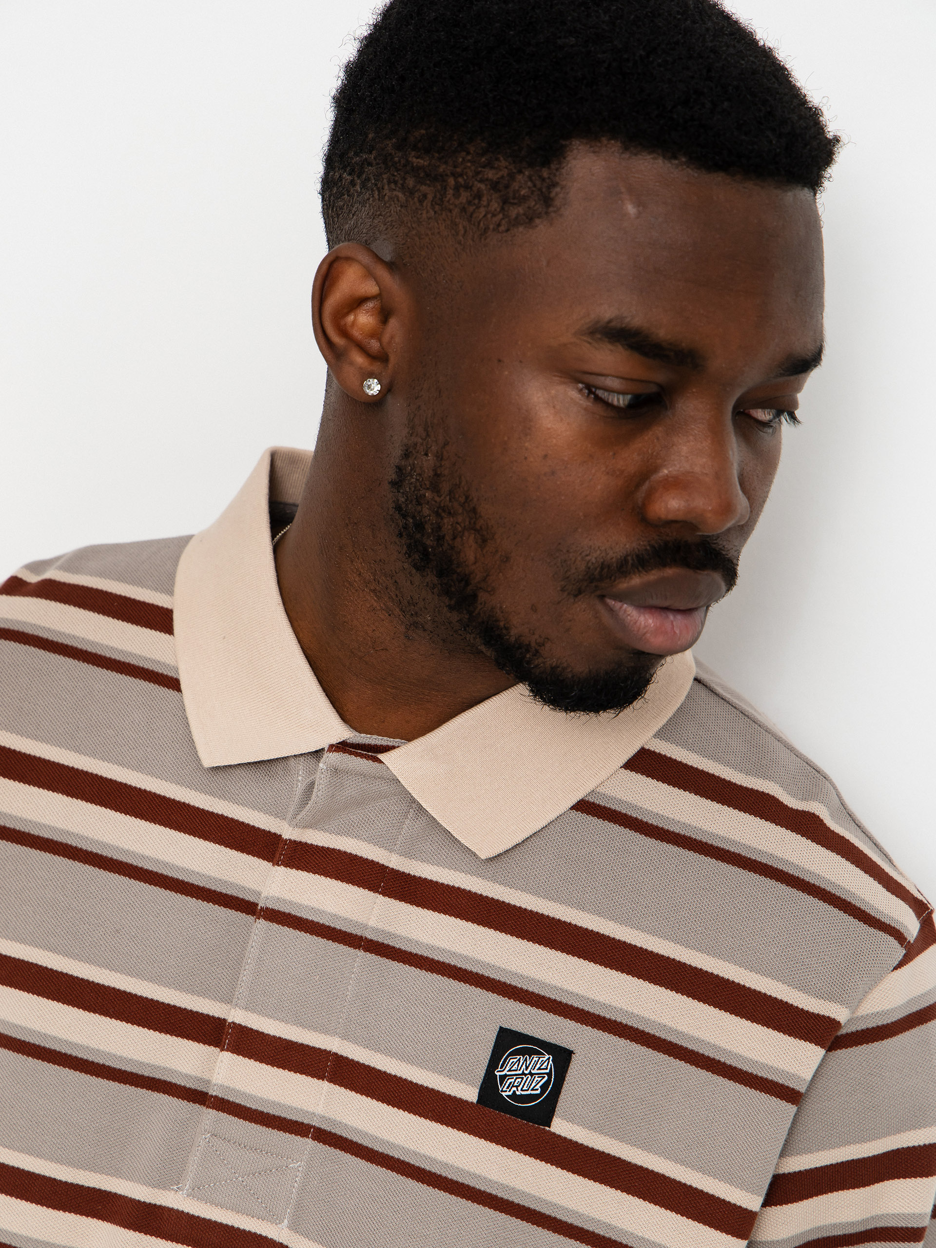 Santa Cruz Cera Polo Hosszú ujjú felső (stone grey/coffee)