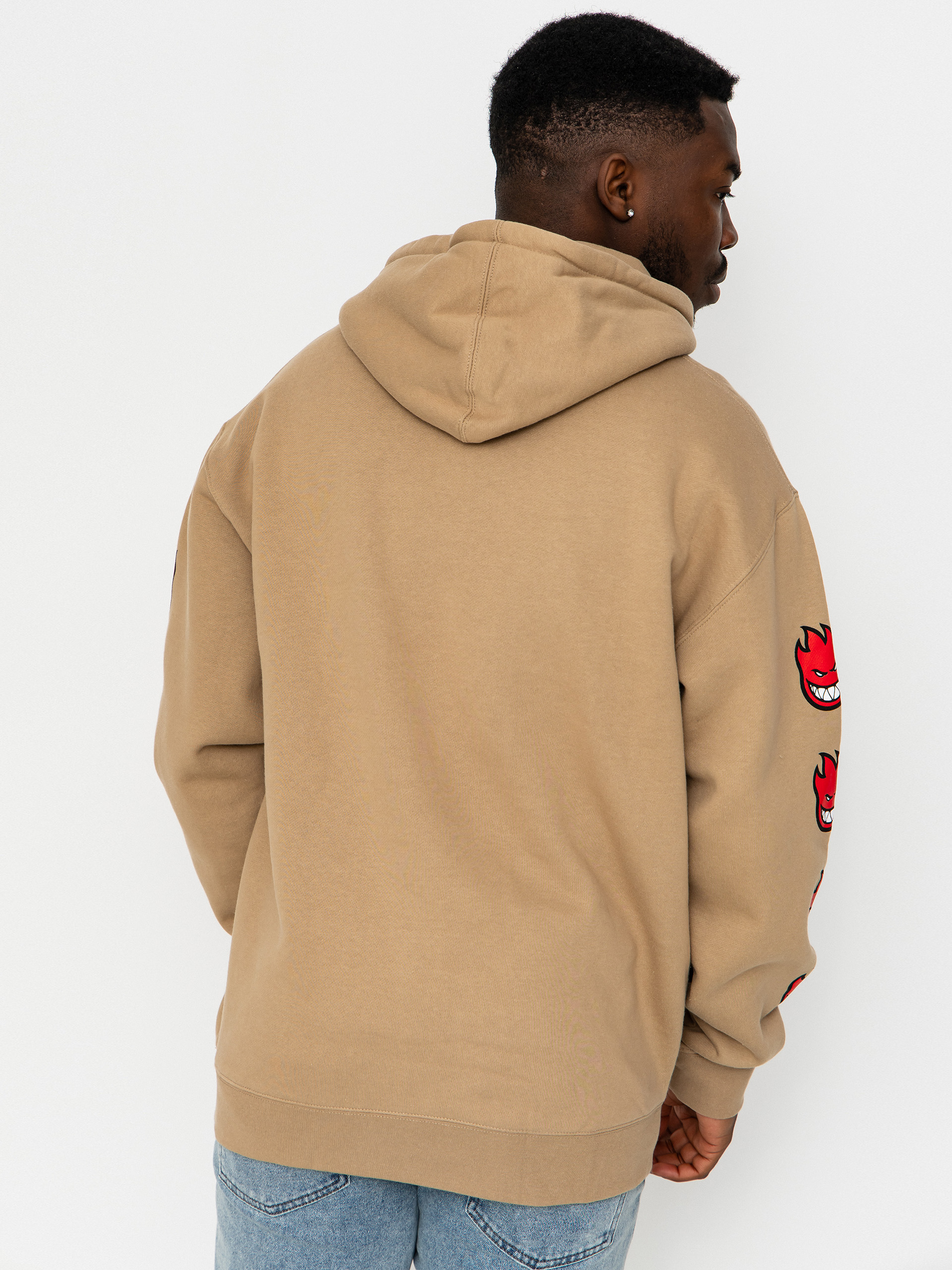 Kapucnis pulóver Spitfire Classic 87 Bighead Fill Sleeve HD (sandstone w/red white black prints)