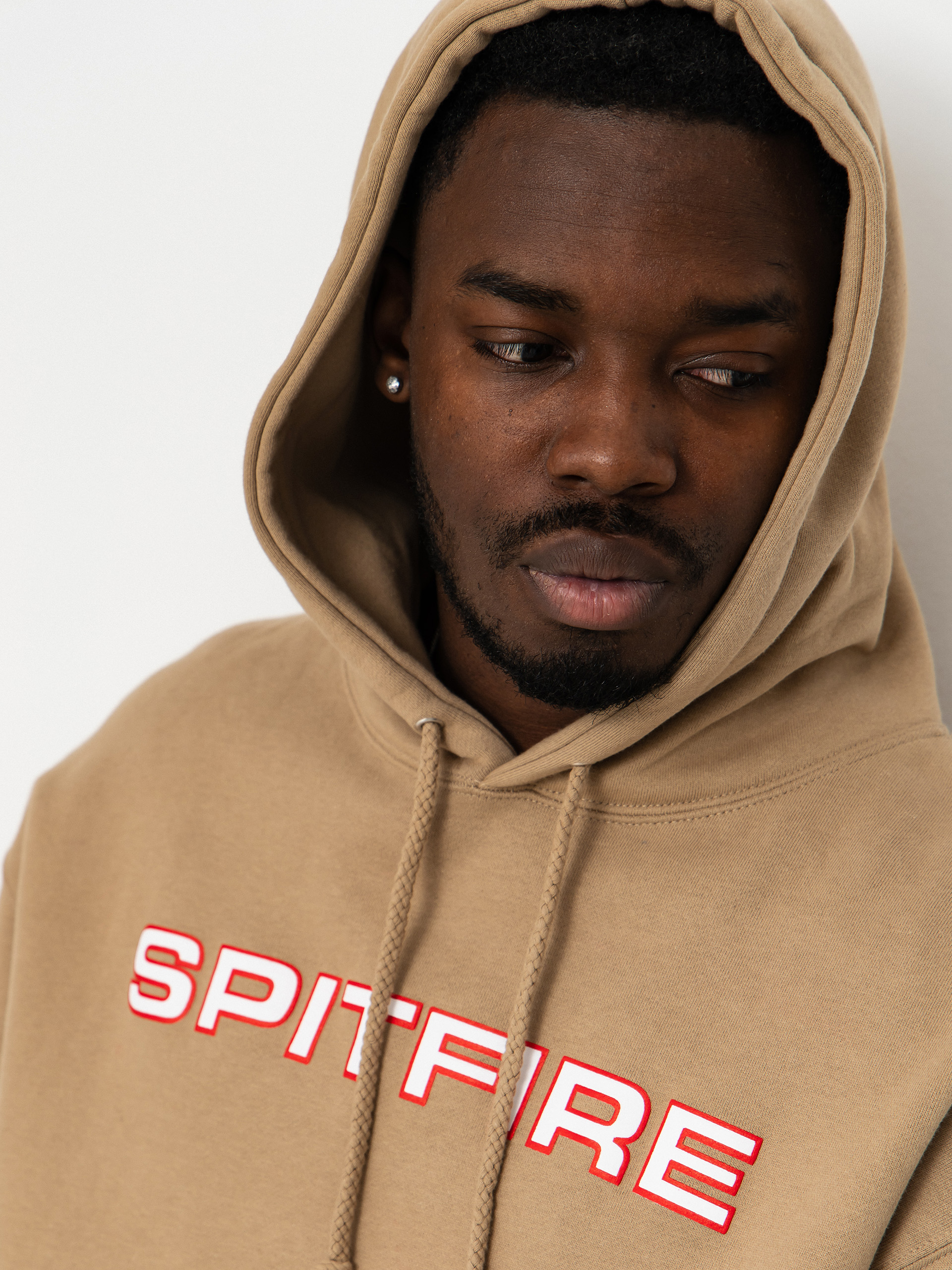 Kapucnis pulóver Spitfire Classic 87 Bighead Fill Sleeve HD (sandstone w/red white black prints)