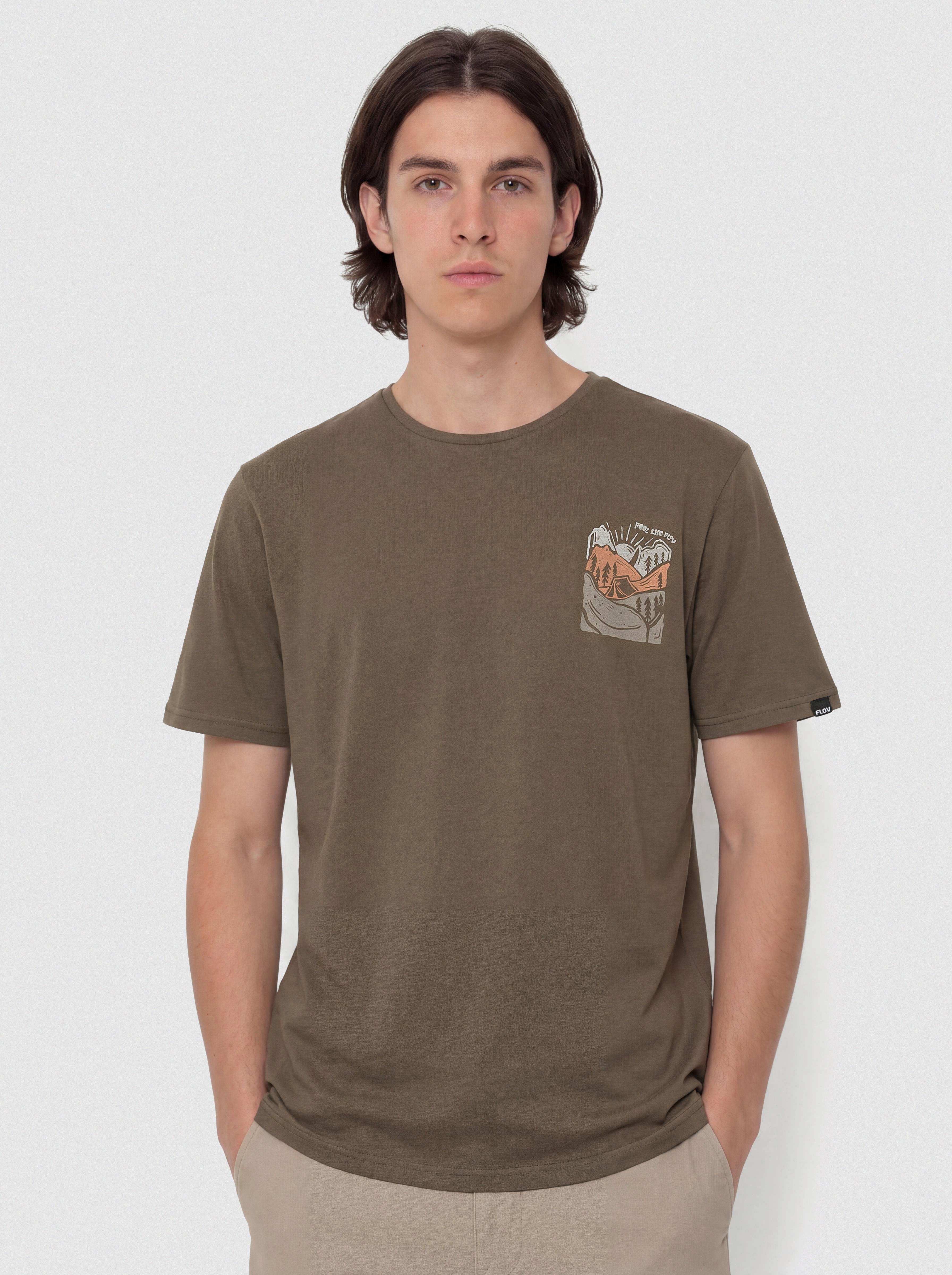 FLOV Timberon Póló (dark brown/orange)