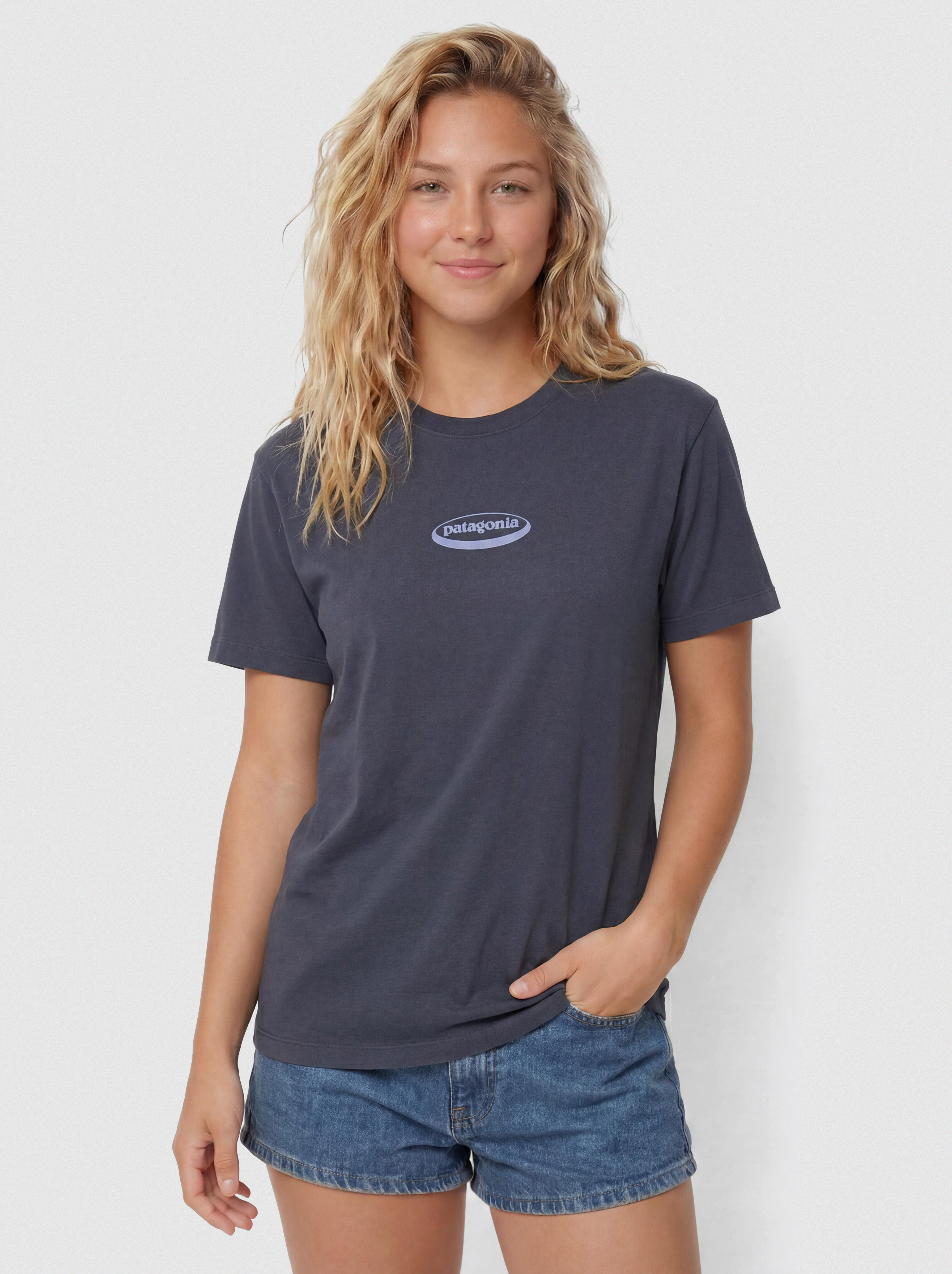 Patagonia 95 Oval Logo Oversized Wmn Póló (smolder blue)