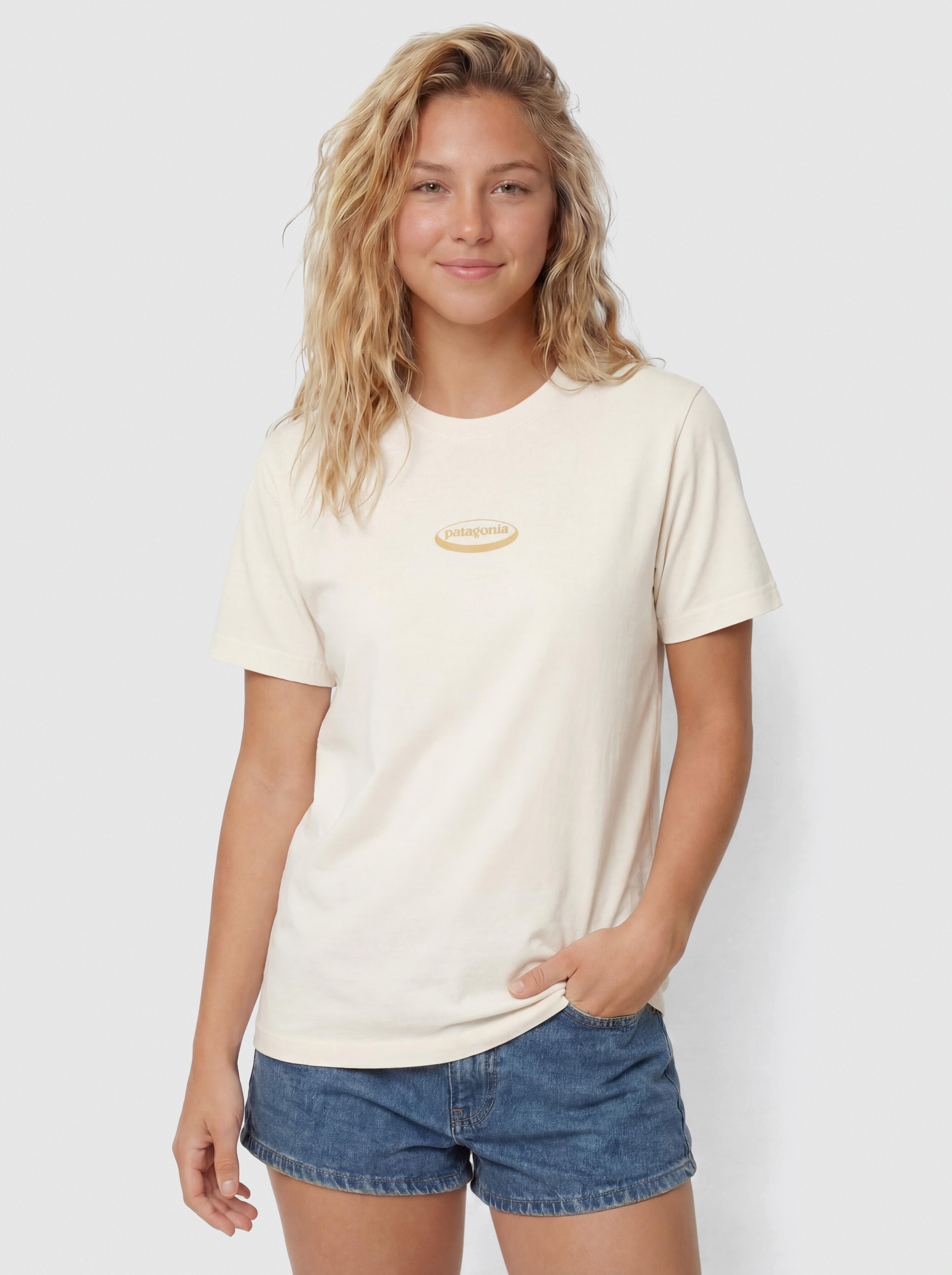 Pu00f3lu00f3 Patagonia 95 Oval Logo Oversized Wmn (undyed natural)