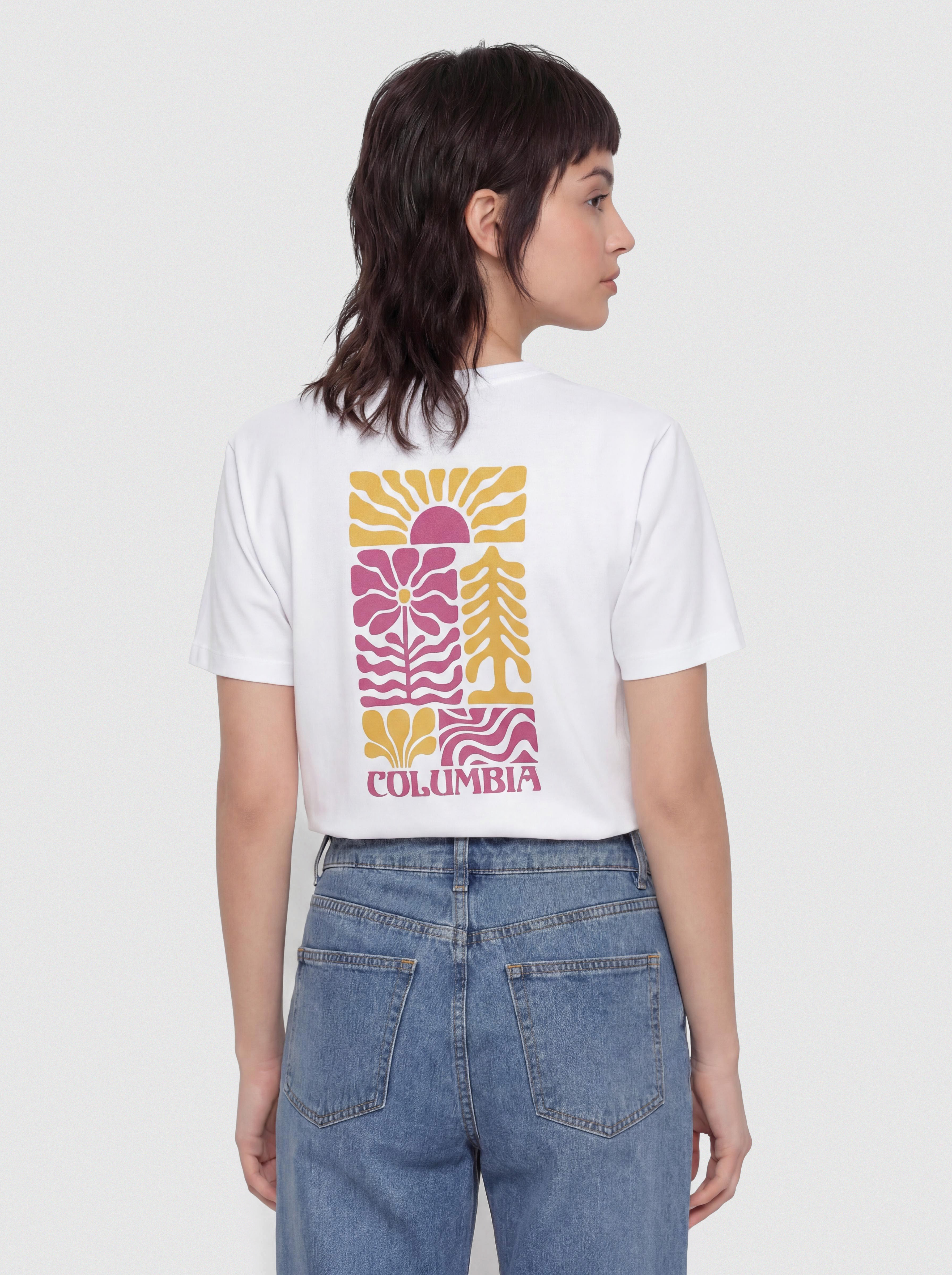 Póló Columbia Rolling Bend Graphic Oversized Wmn (white/floral groove)