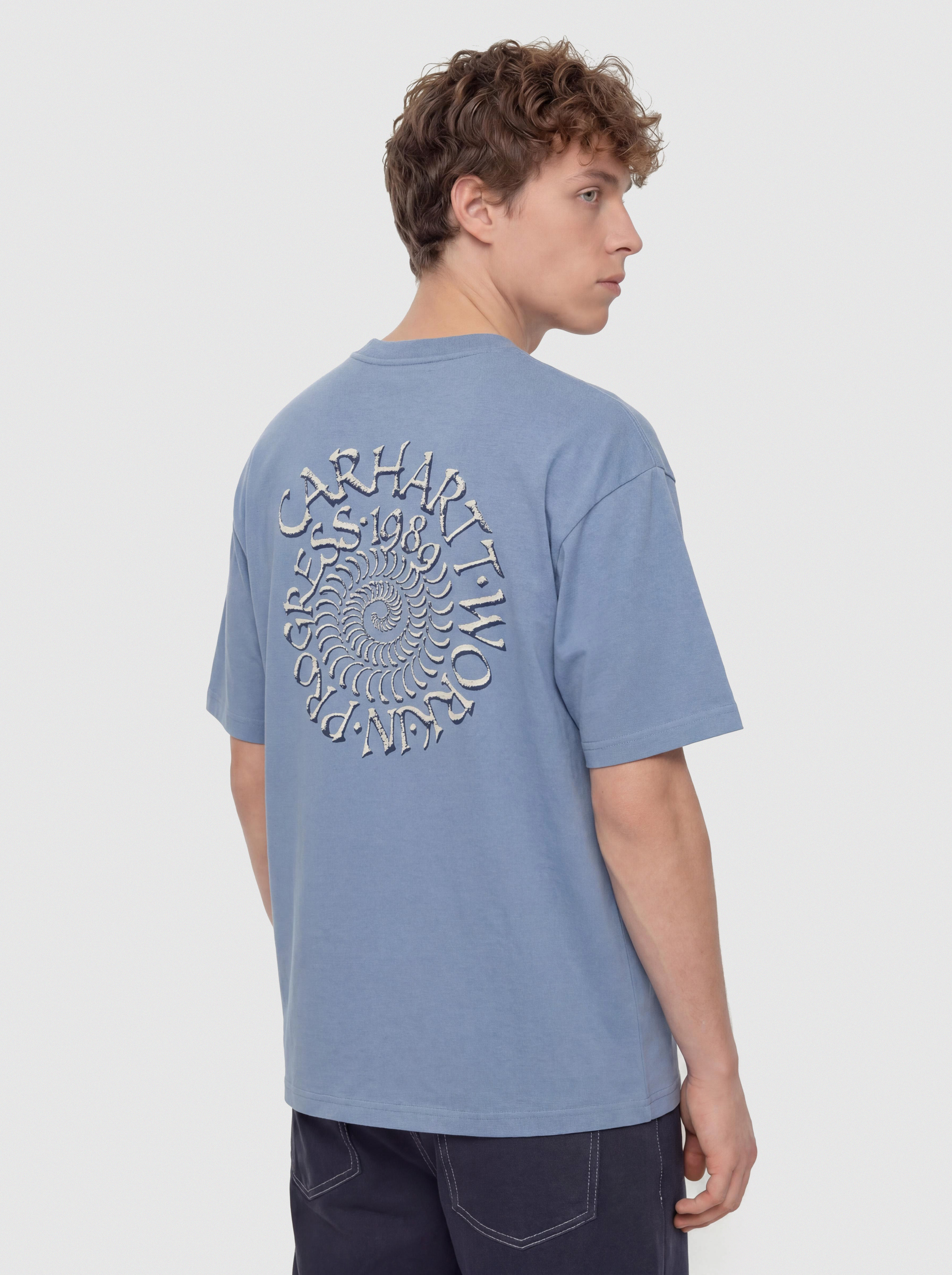 Póló Carhartt WIP Spirals (gentle blue)