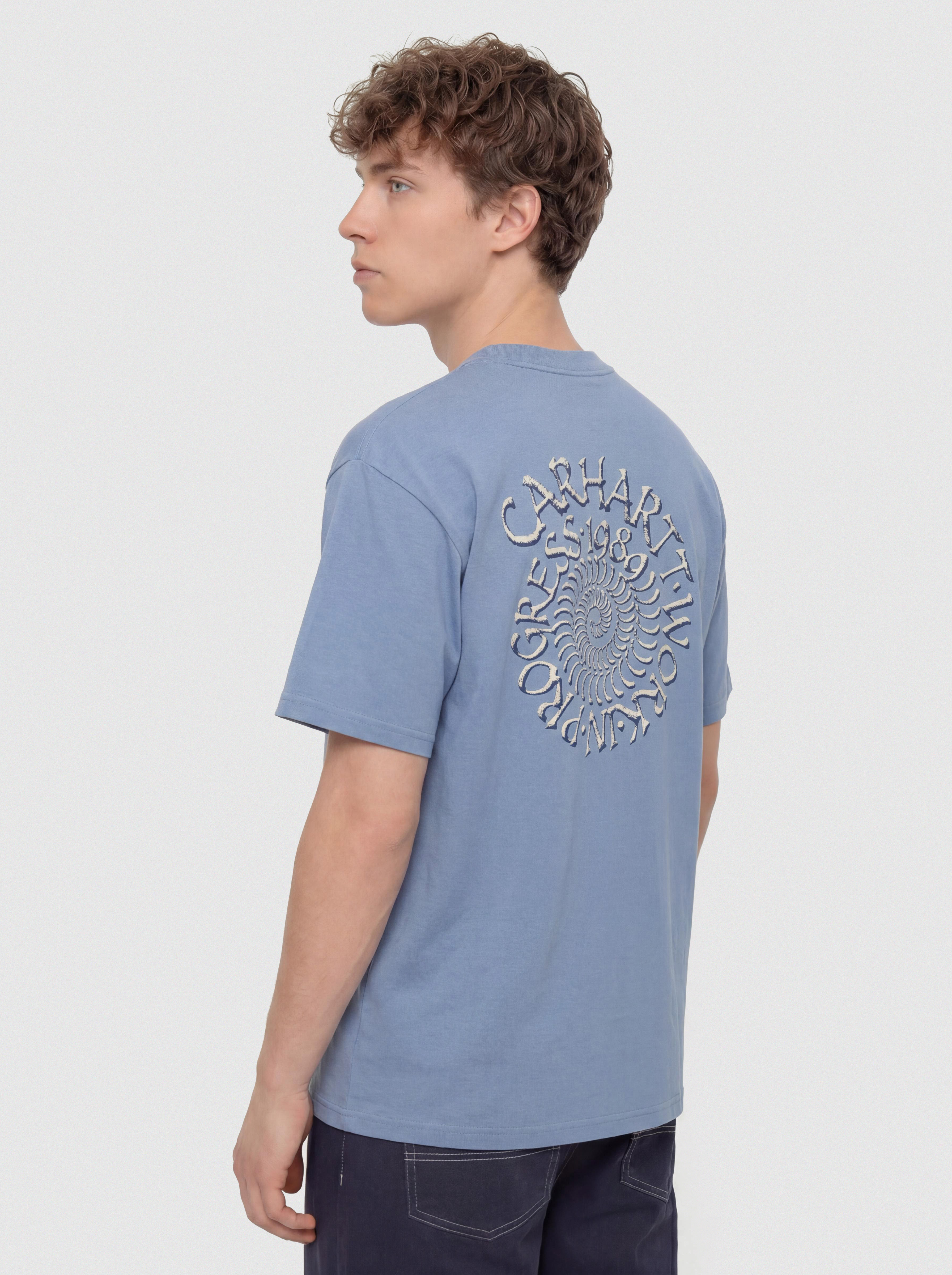 Póló Carhartt WIP Spirals (gentle blue)