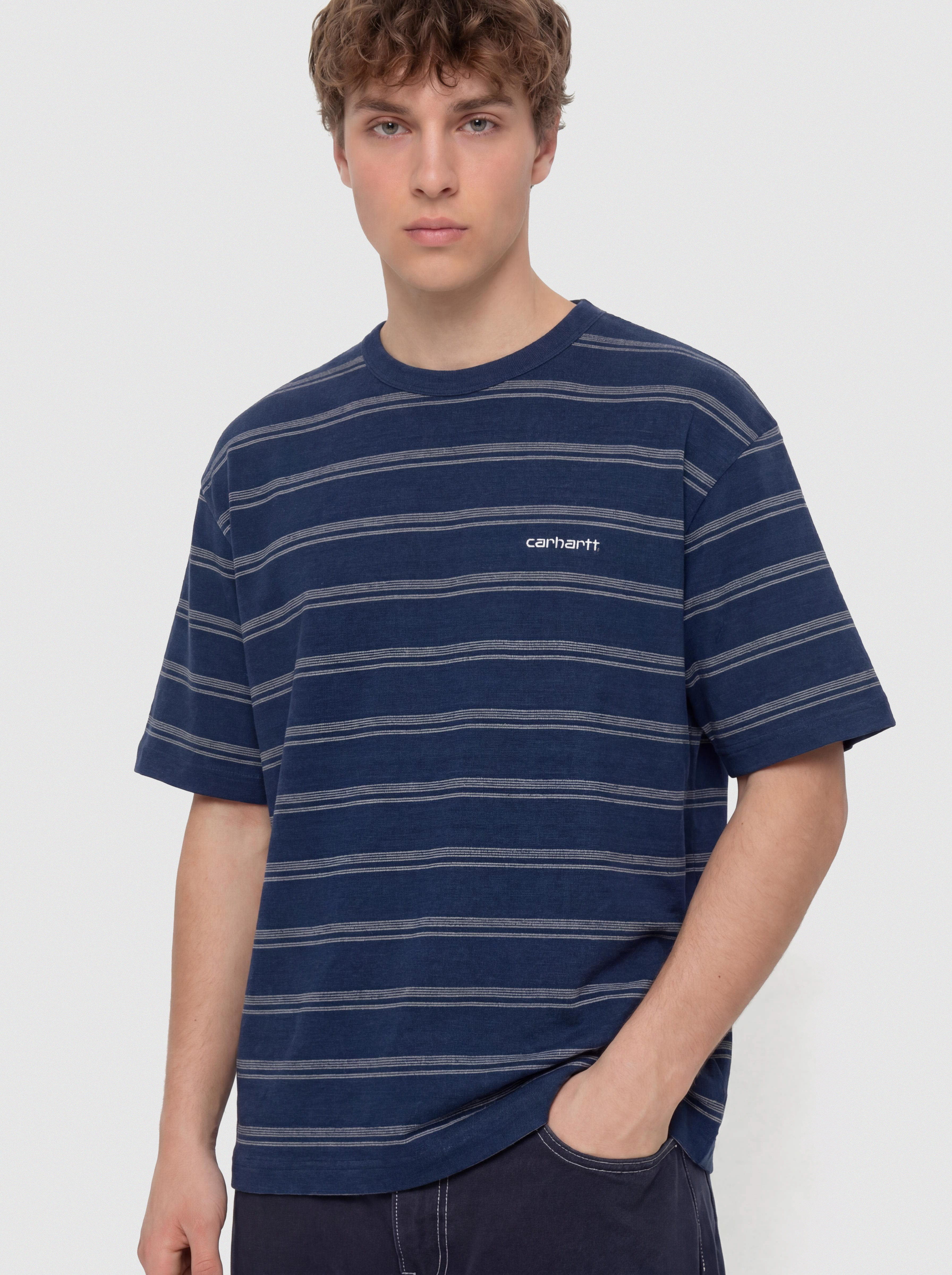 Carhartt WIP Matti Póló (matti stripe/blue/phlox)