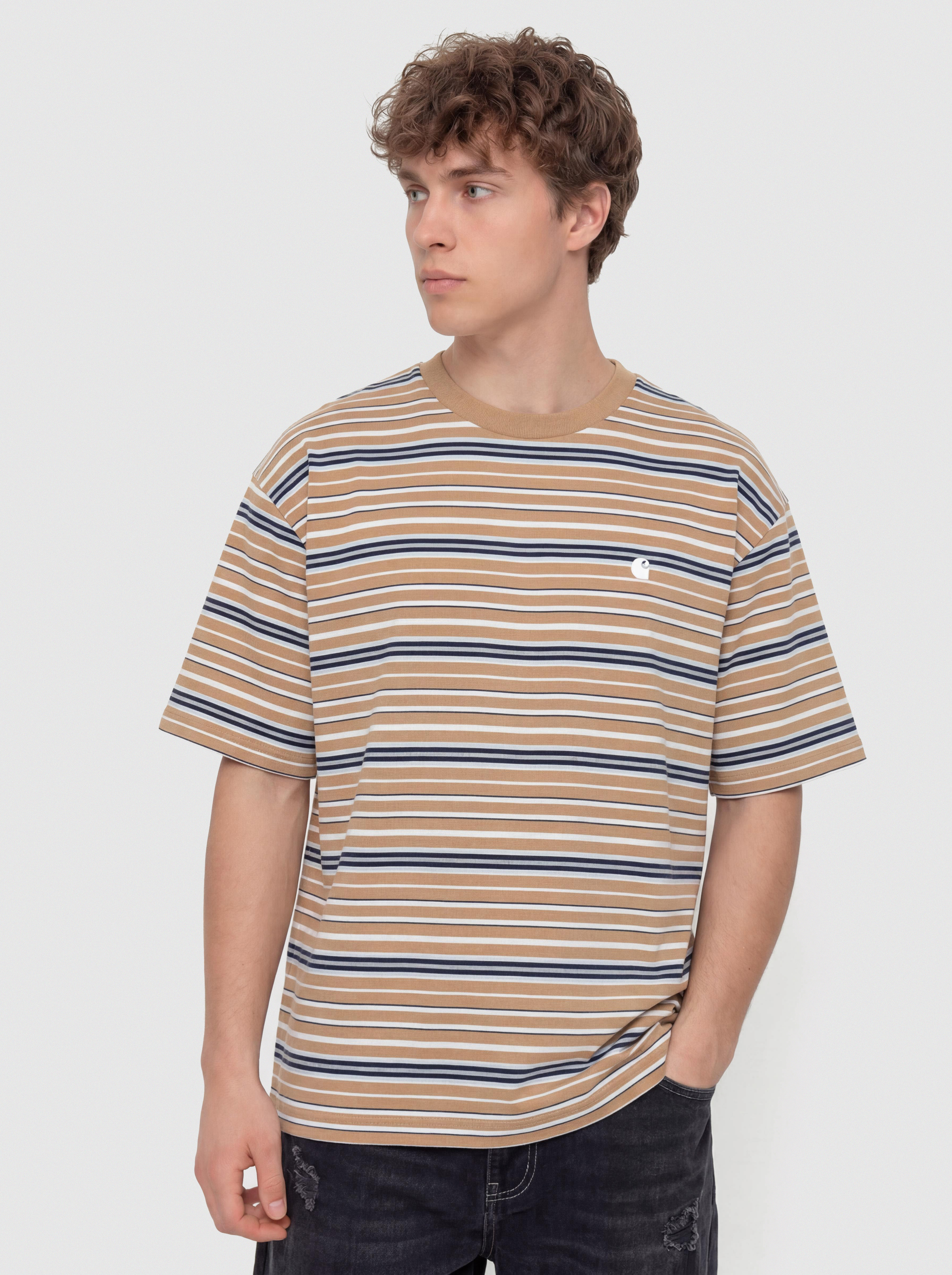Carhartt WIP Zane Póló (zane stripe/peanut)