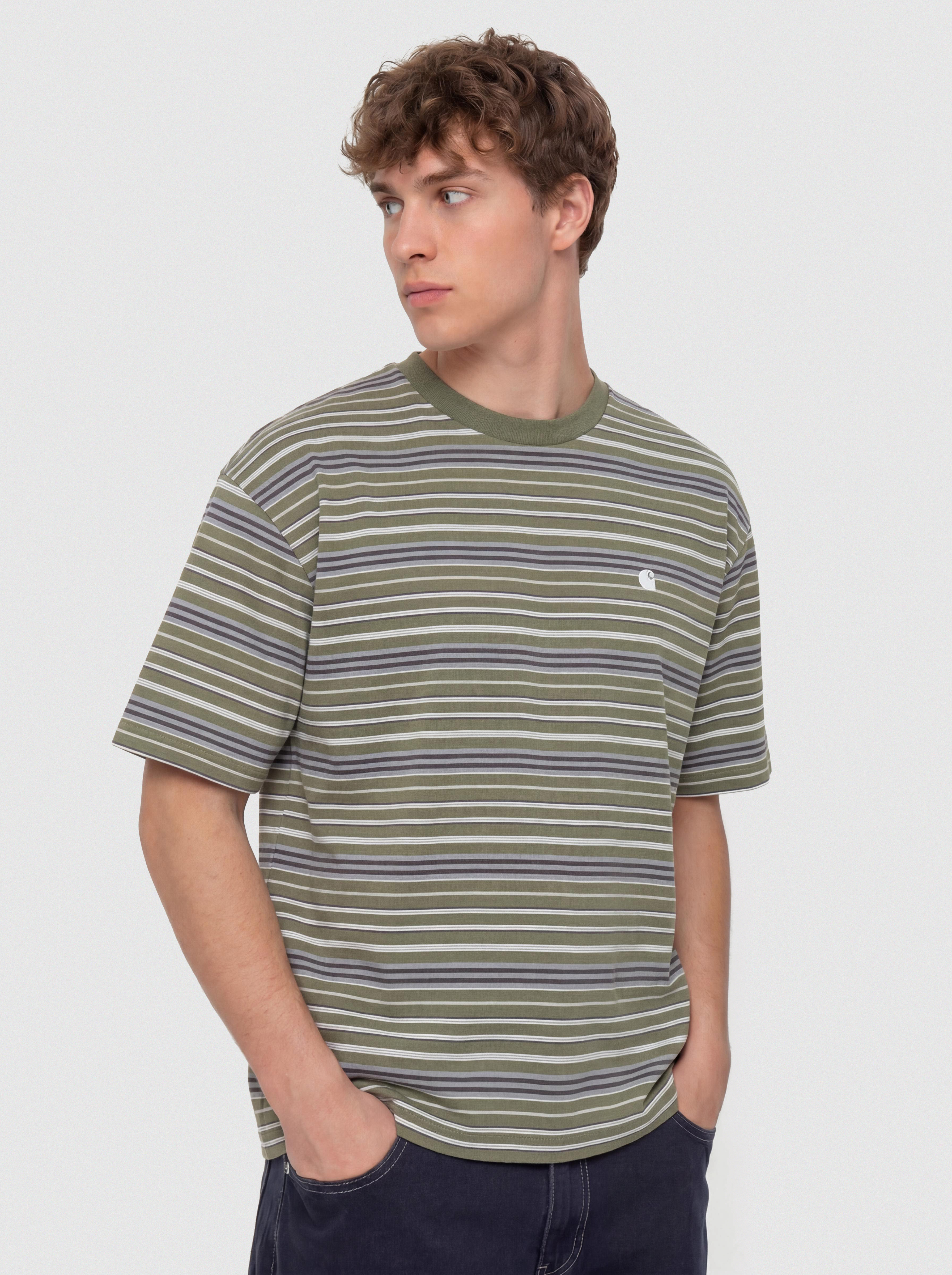 Carhartt WIP Zane Póló (zane stripe/dollar green)