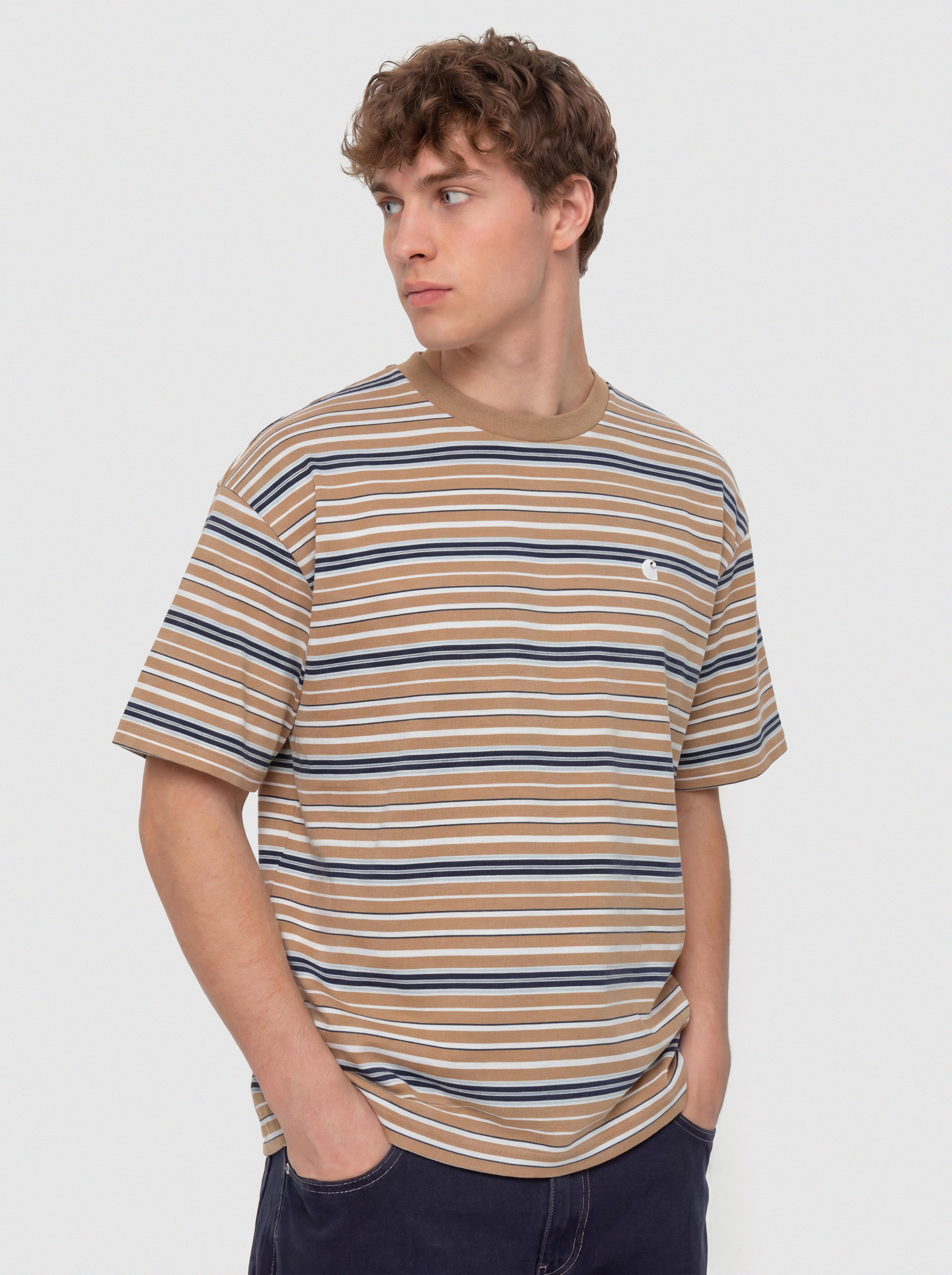 Carhartt WIP Zane Póló (zane stripe/peanut)