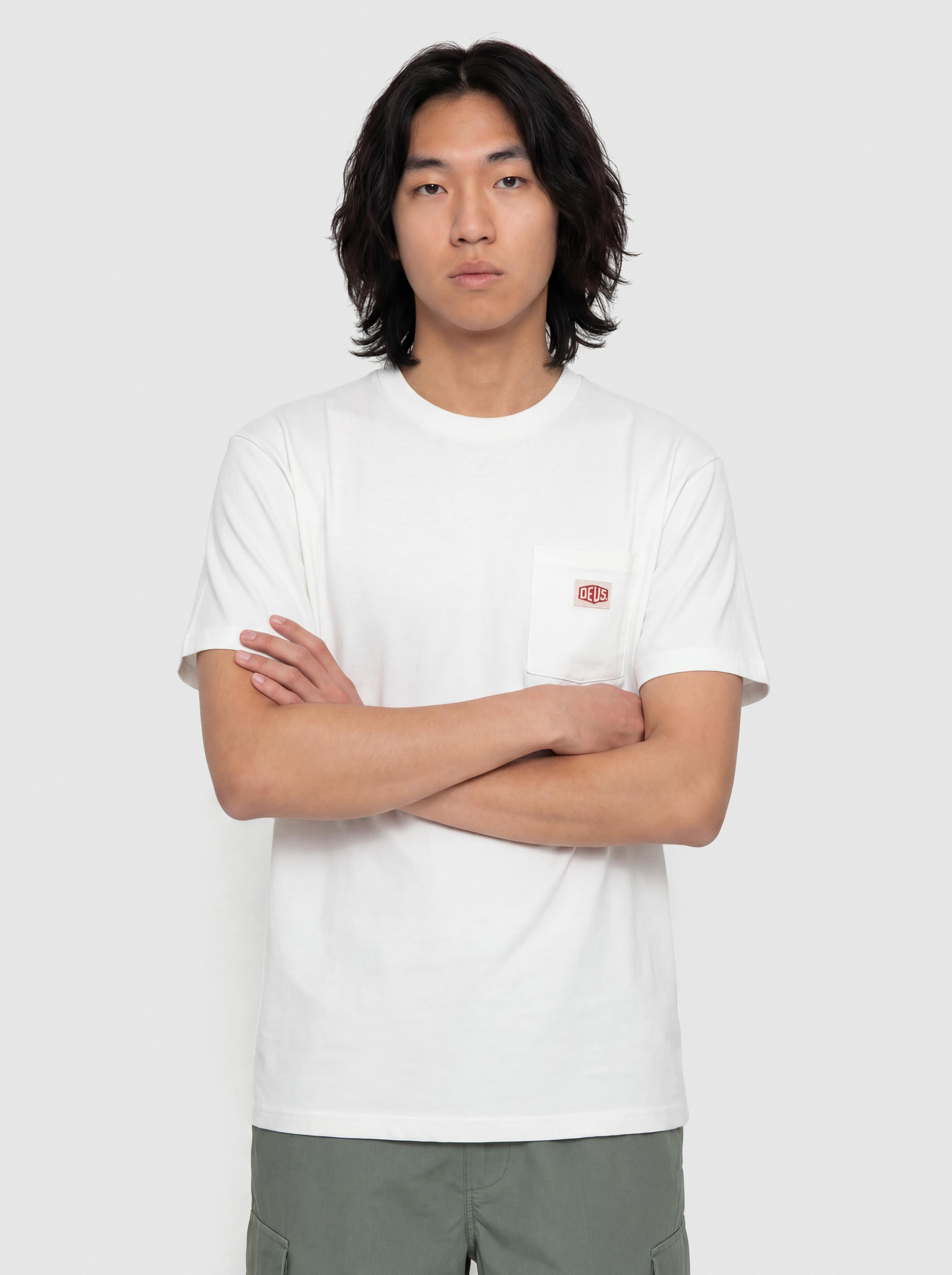 Póló Deus Ex Machina Parts & Service Pocket (vintage white)