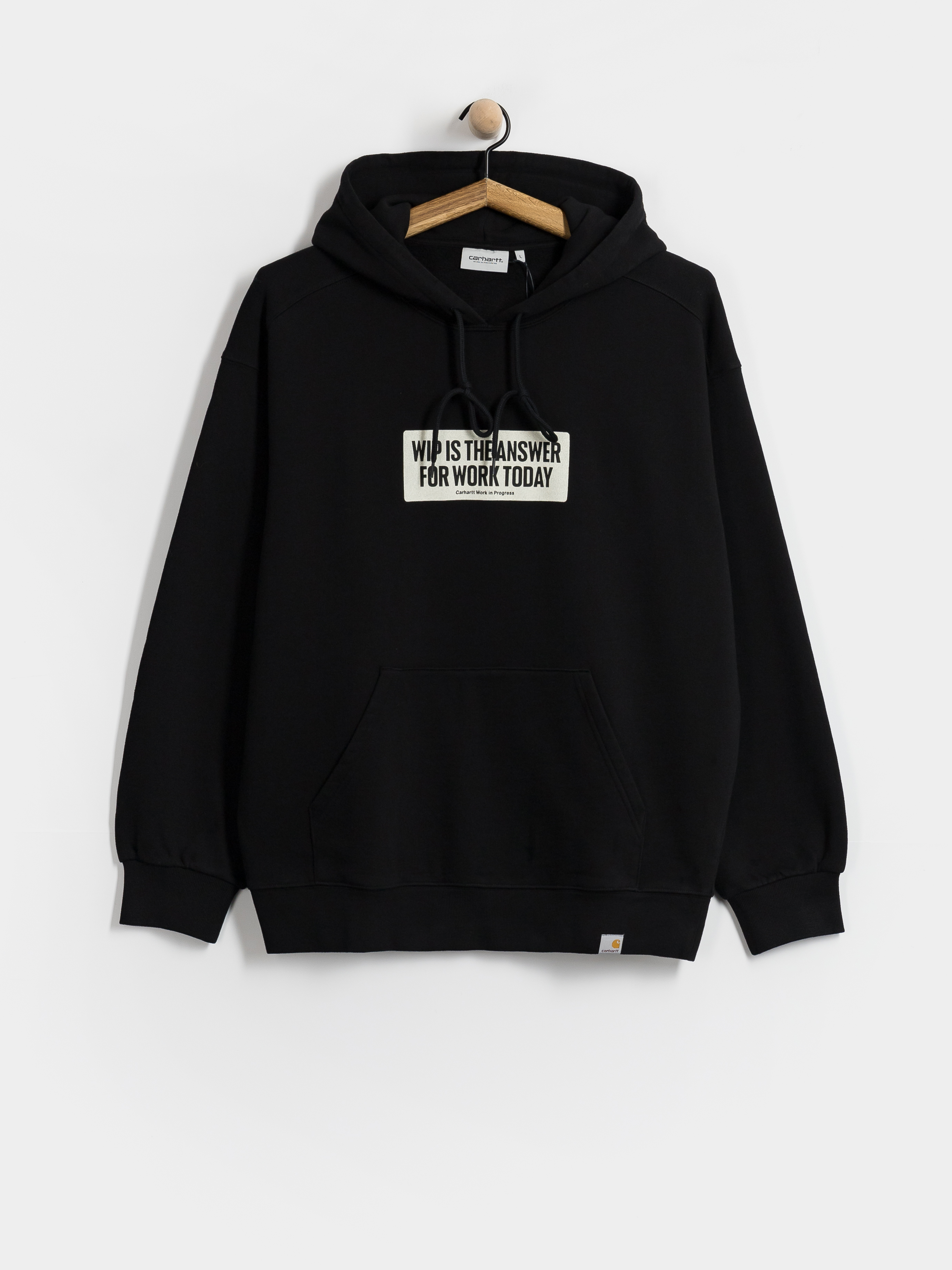 Kapucnis pulóver Carhartt WIP Bumper Sticker HD (black)