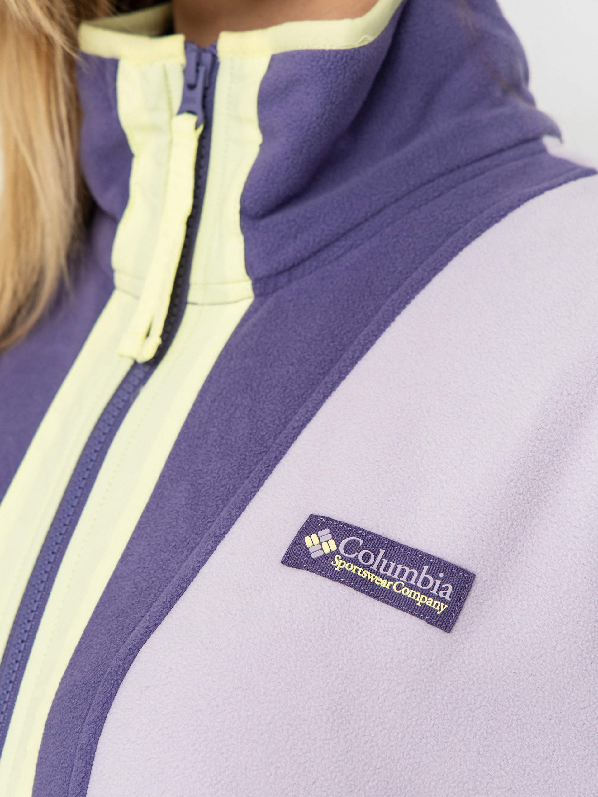 Női Columbia Backbowl II Full Zip Polár pulóver (lavender pearl/stormwatch/citron haze)
