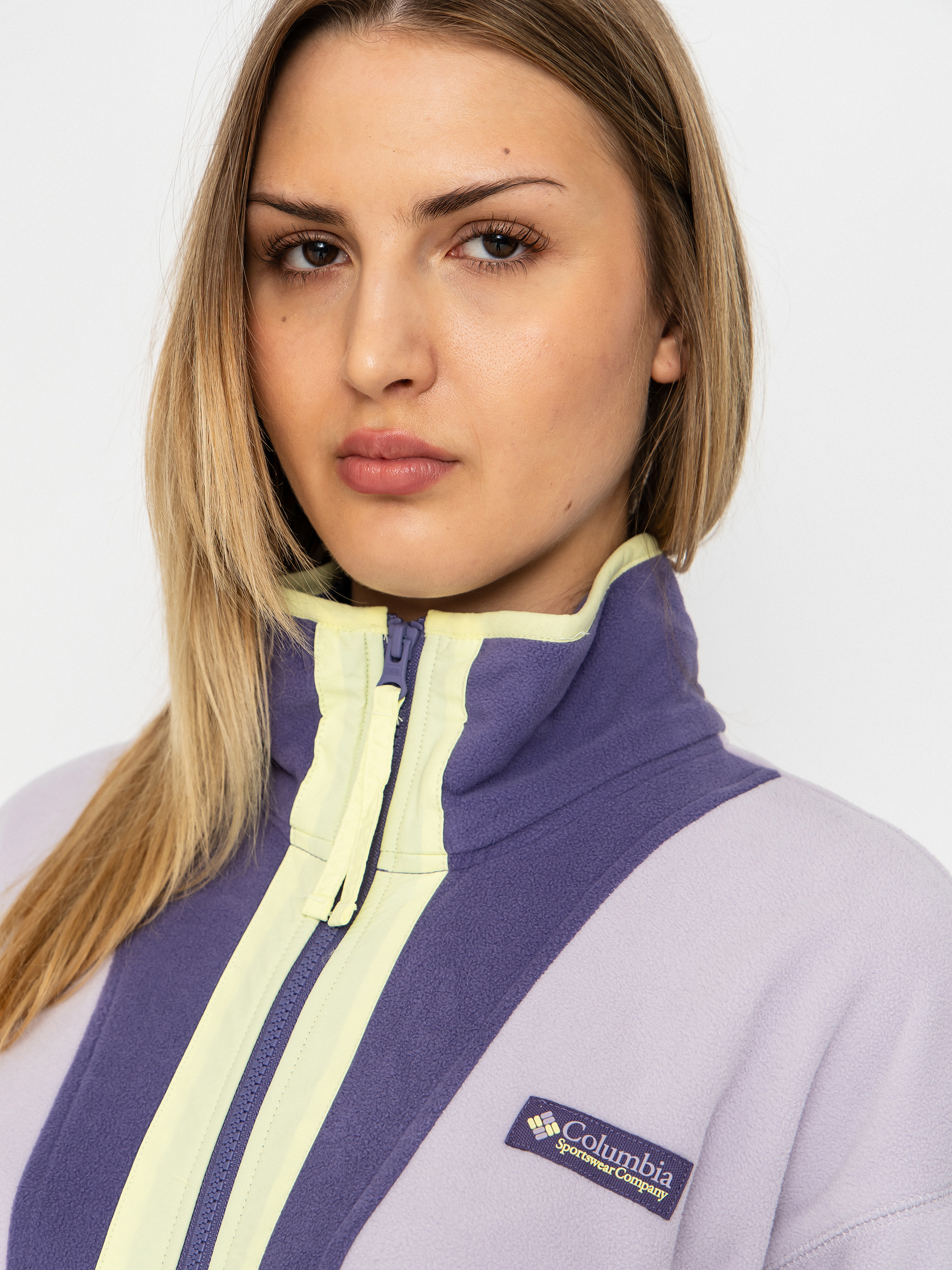 Női Columbia Backbowl II Full Zip Polár pulóver (lavender pearl/stormwatch/citron haze)