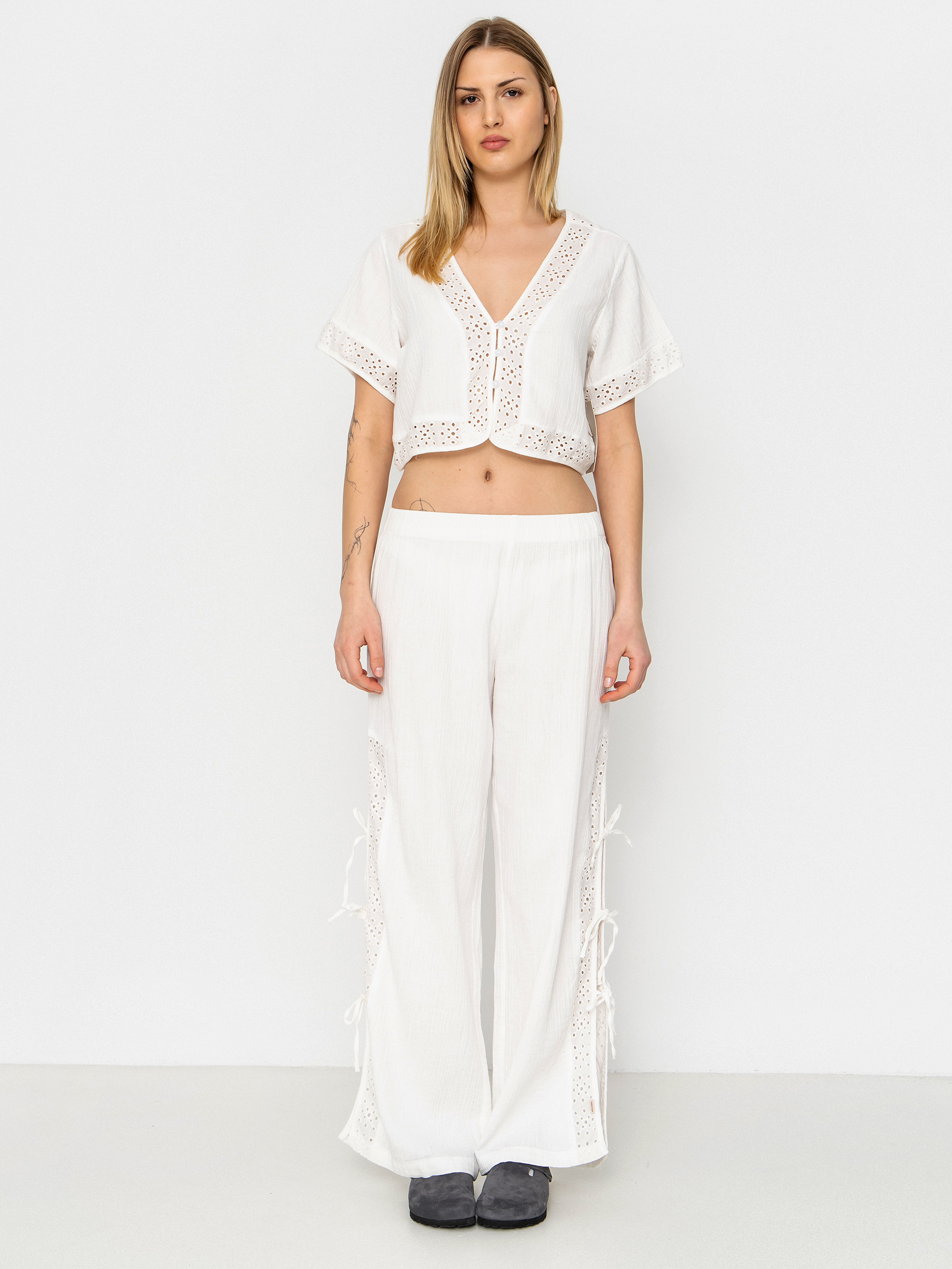 Brixton Seaside Eyelet Wide Leg Wmn Kisnadrág (off white eyelet)