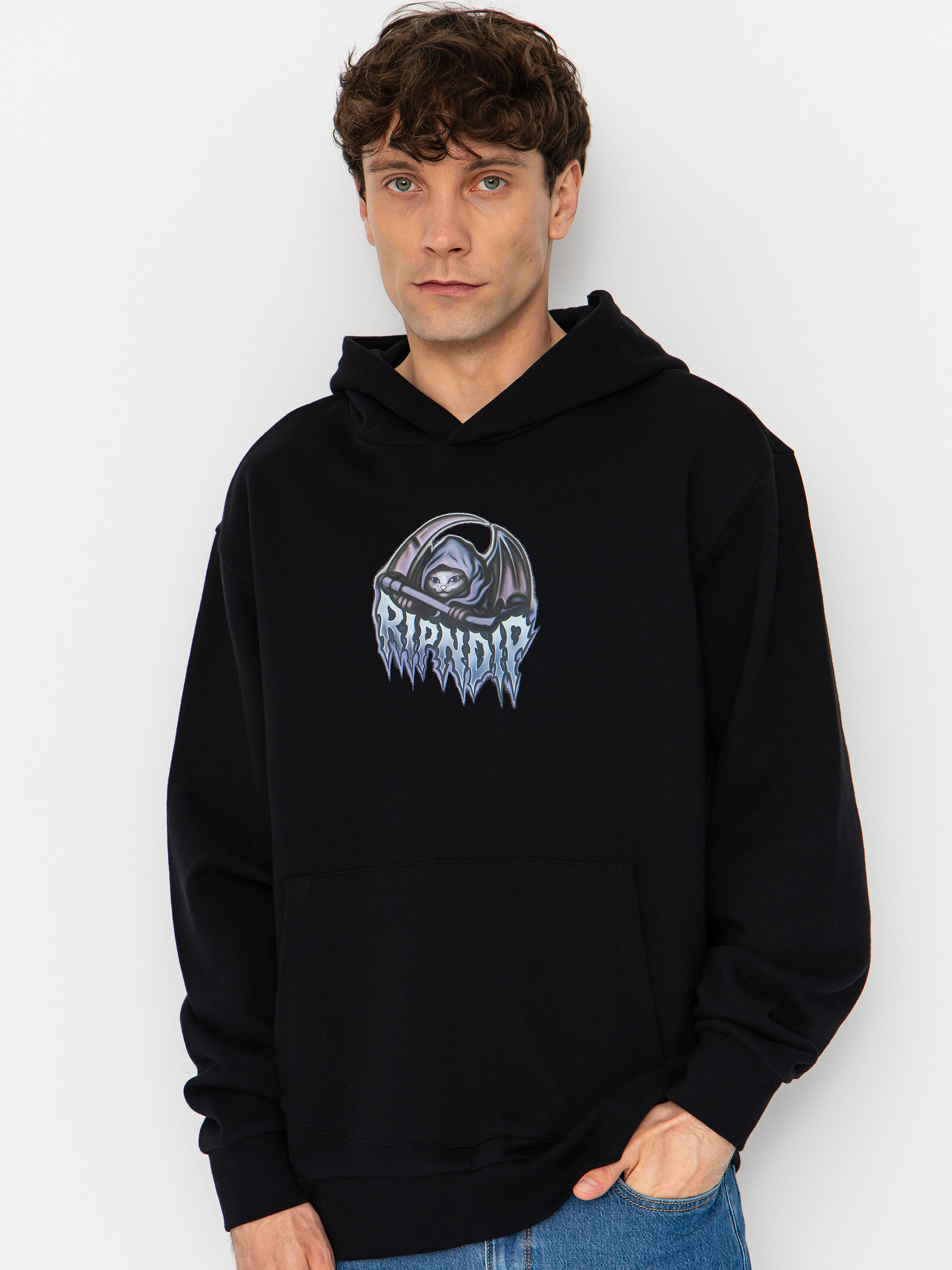 RipNDip Out Of Time HD Kapucnis pulóver (black wash)