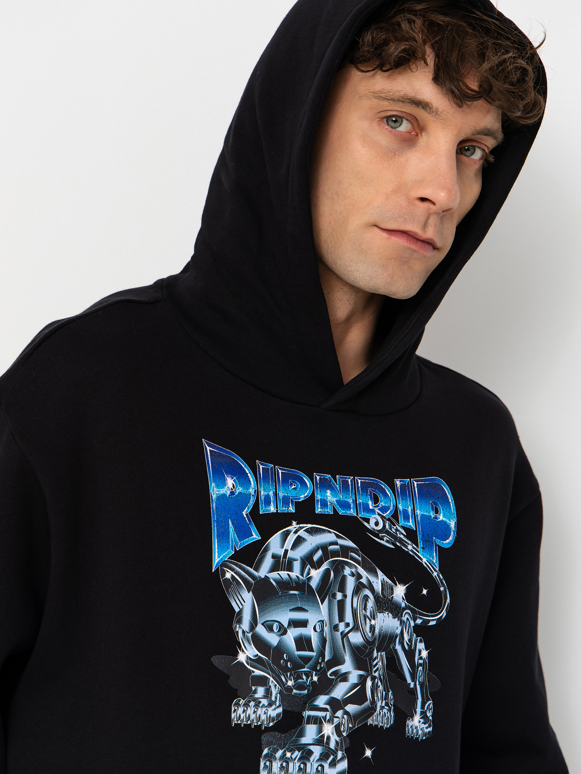 RipNDip Cyborg HD Kapucnis pulóver (black wash)