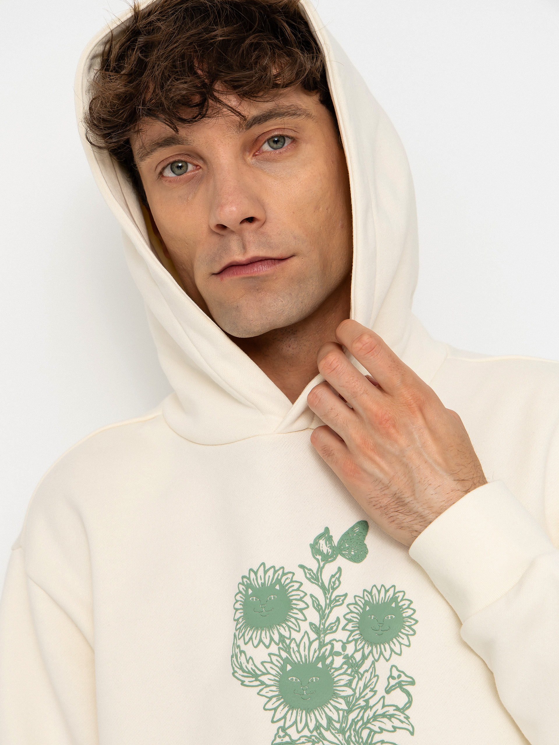 RipNDip Where The Flowers Bloom HD Kapucnis pulóver (bone)