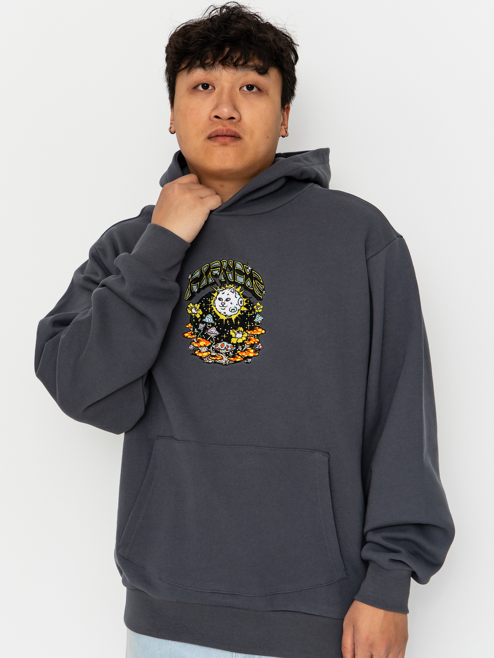 RipNDip Find Ur Way Home Double Hood HD Kapucnis pulóver (charcoal mineral wash)