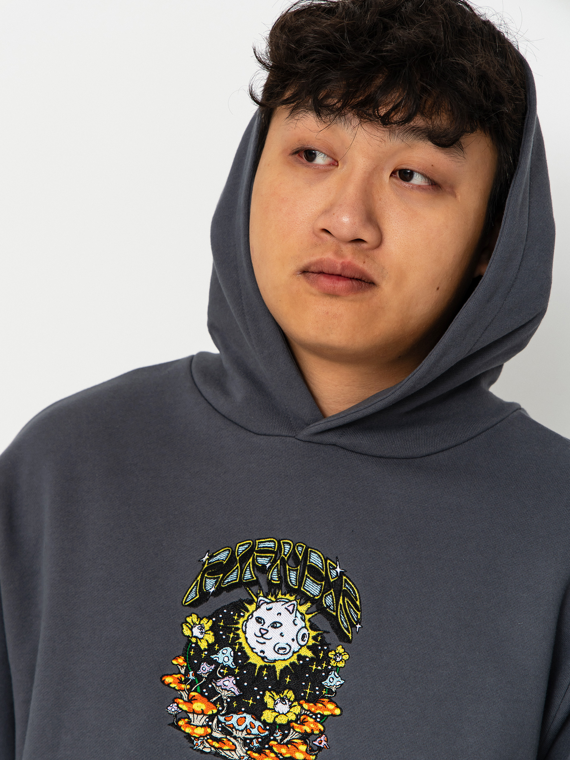 RipNDip Find Ur Way Home Double Hood HD Kapucnis pulóver (charcoal mineral wash)