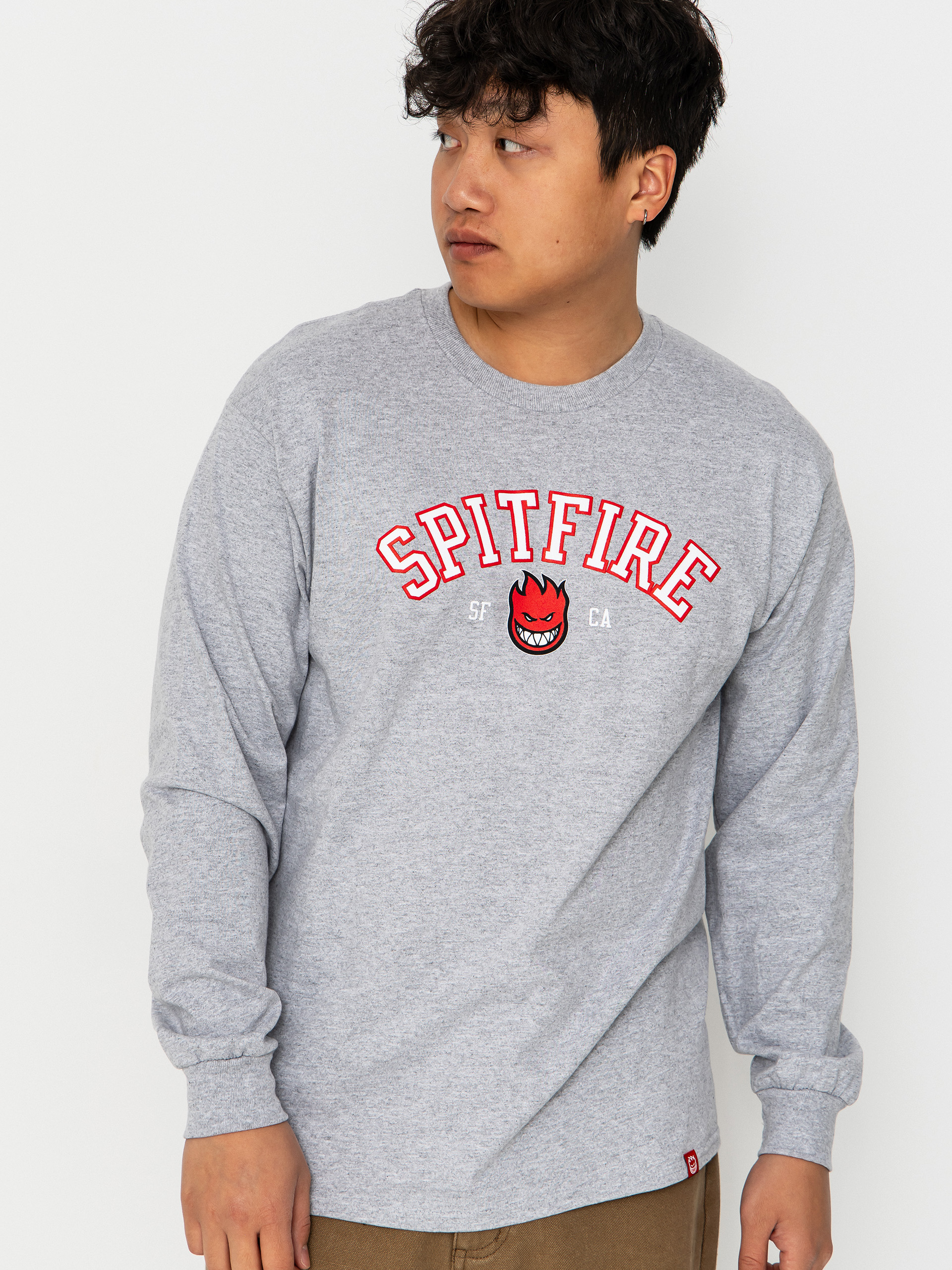 Hosszú ujjú felső Spitfire Team Bighead (sport grey w/red black white print)