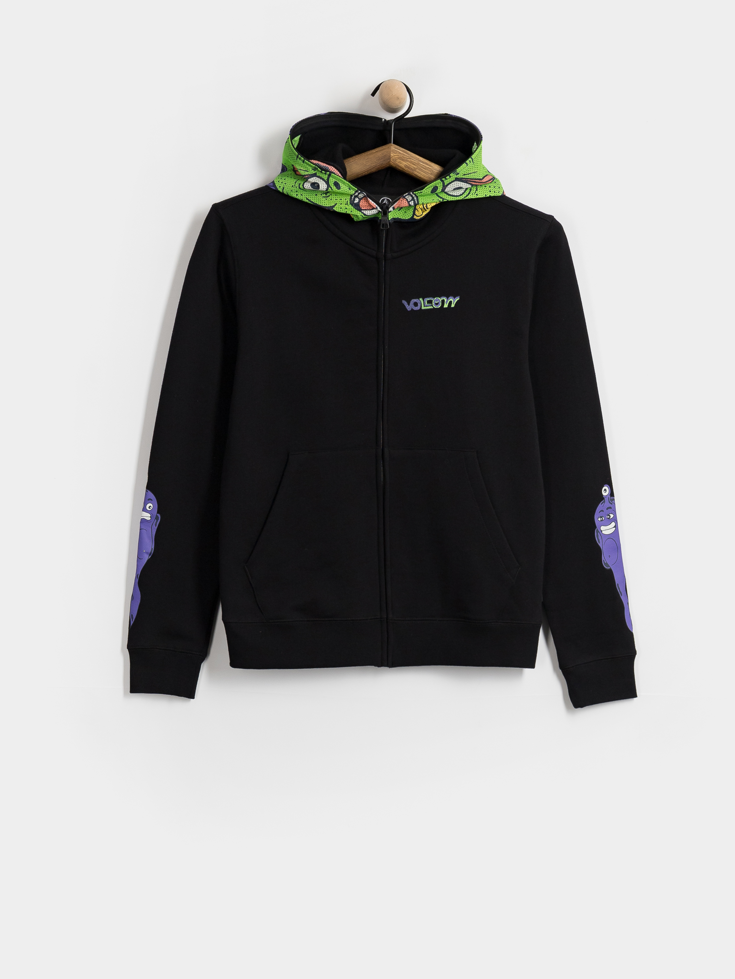 Kapucnis pulóver Volcom Fa Ben Sanair Full ZIP JR (black)