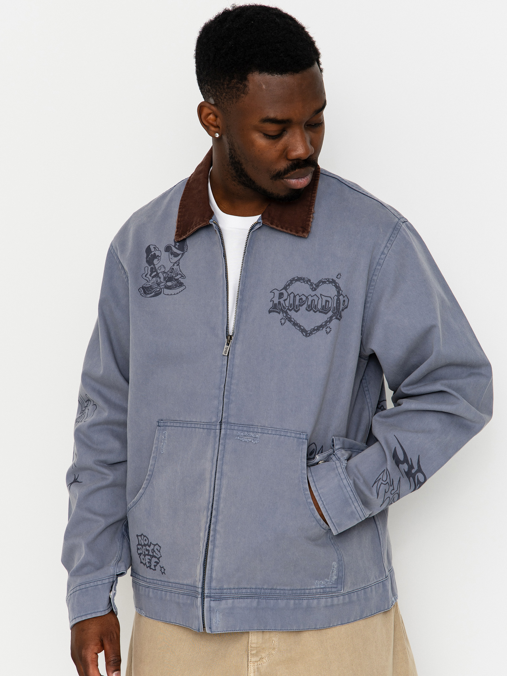 RipNDip Westside Zip Up Work Dzseki (slate)