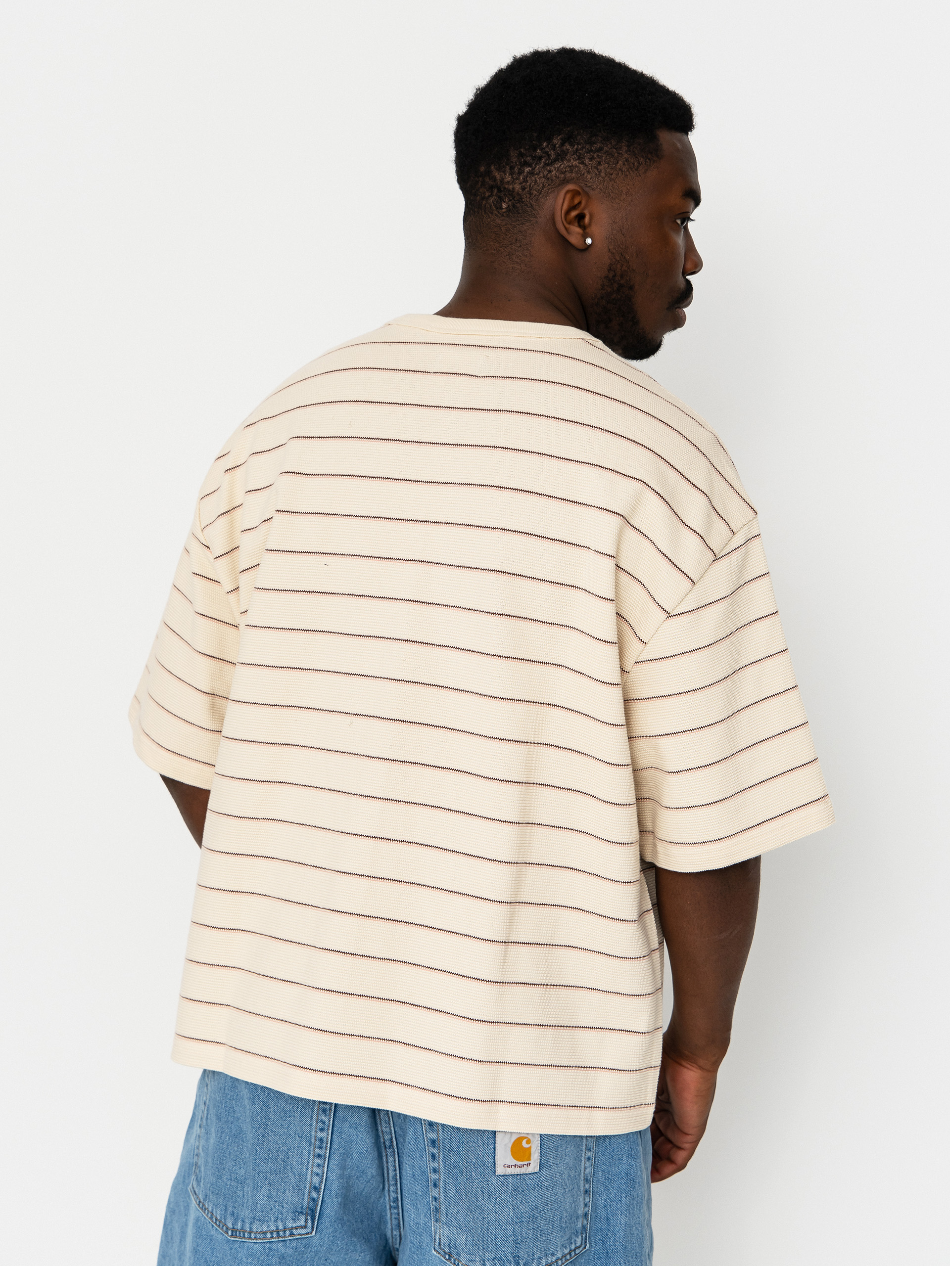 Póló Brixton Shield Pique Boxy Knit (whitecap/sea foam/pinecone bro)