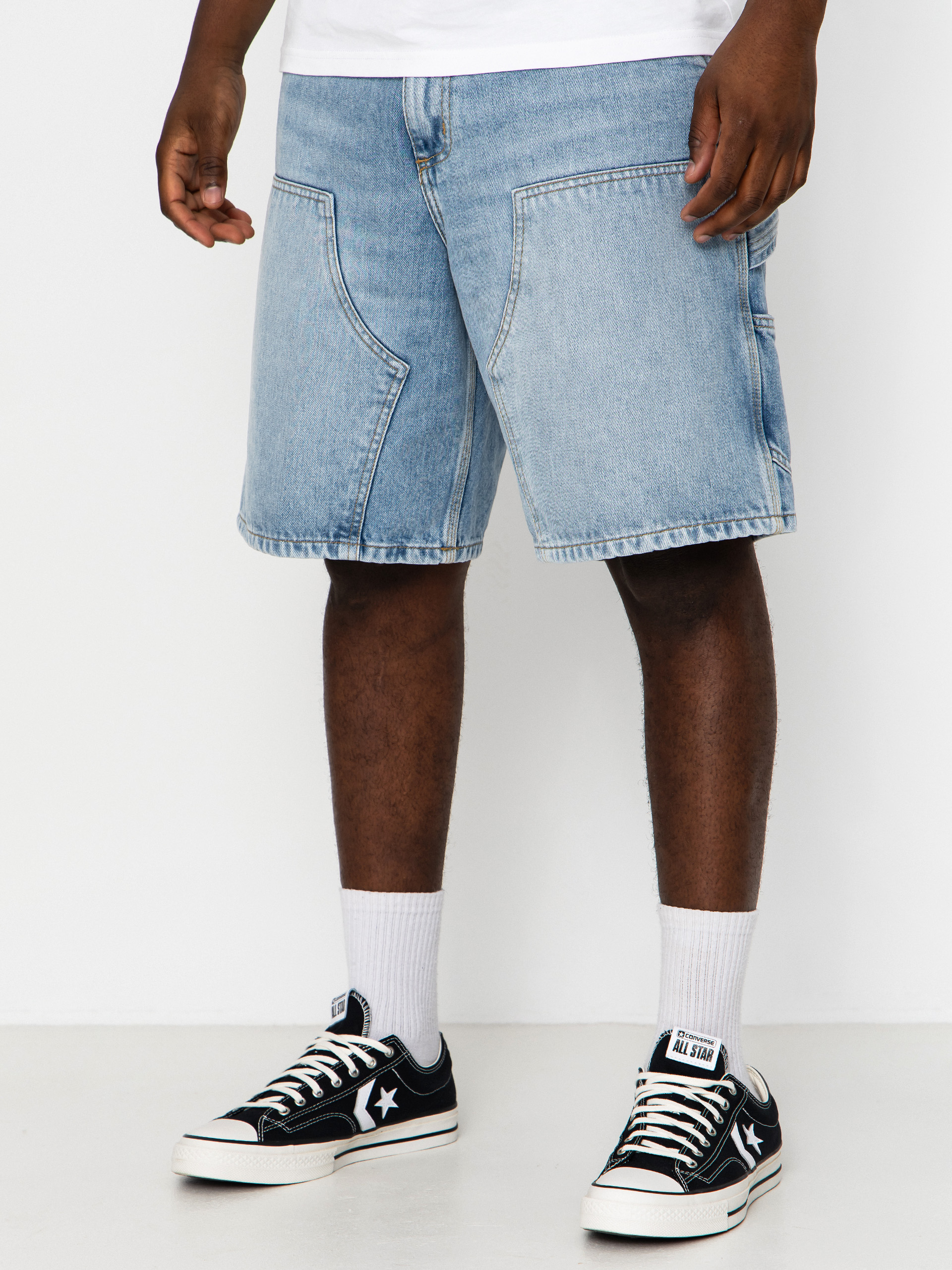 Rövidnadrág Carhartt WIP Double Knee (blue heavy worn bleached)