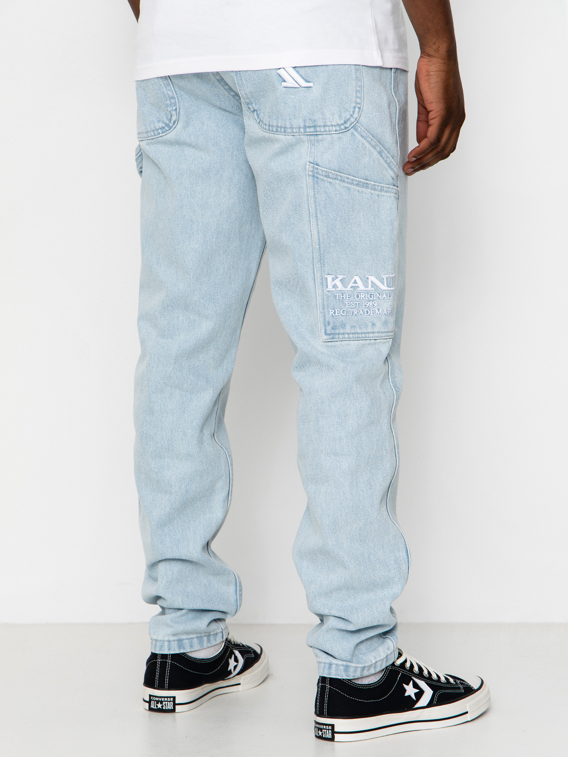 Karl Kani Retro Tapered Workwear Denim Kisnadrág (bleached blue)