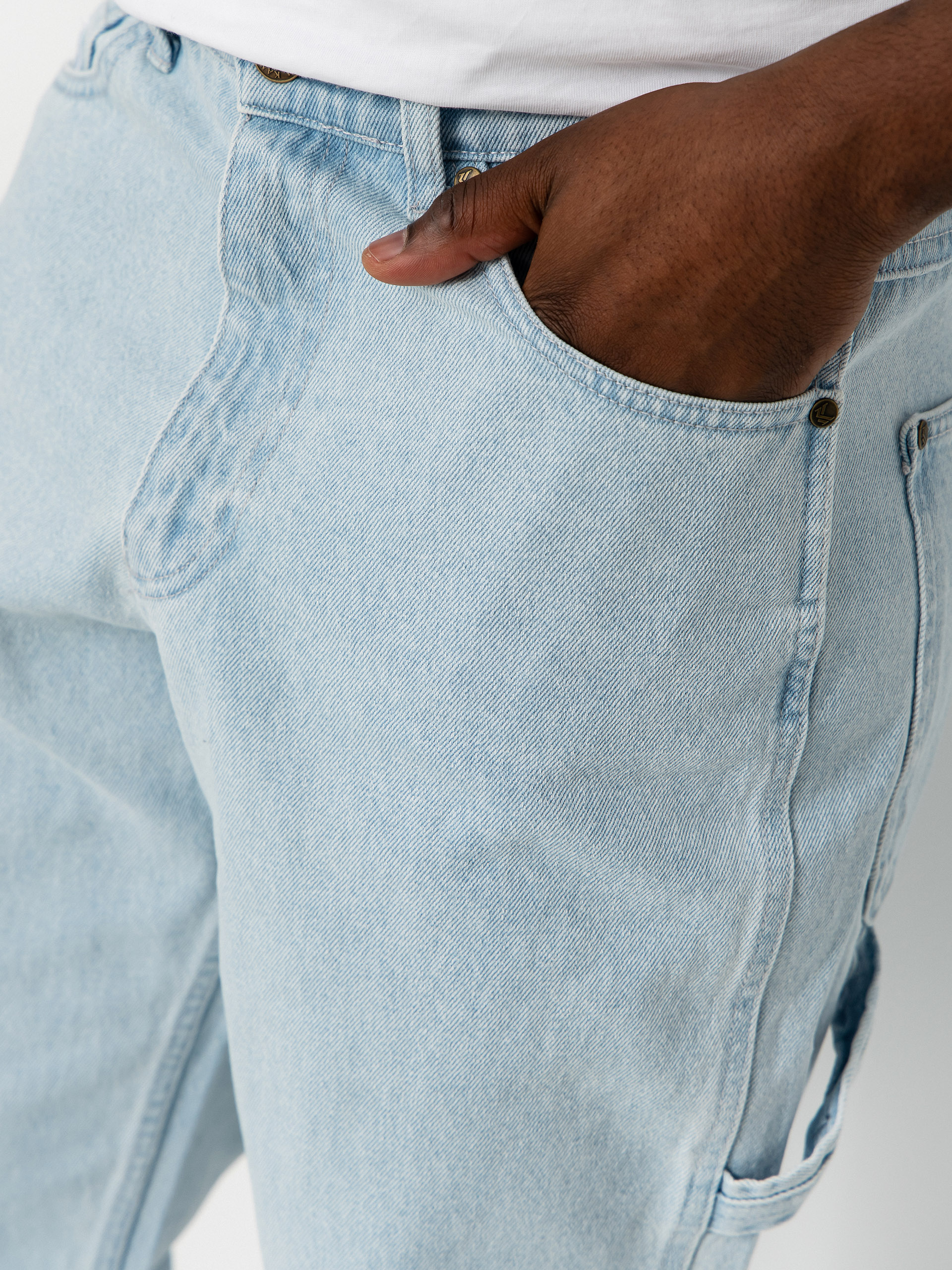 Karl Kani Retro Tapered Workwear Denim Kisnadrág (bleached blue)