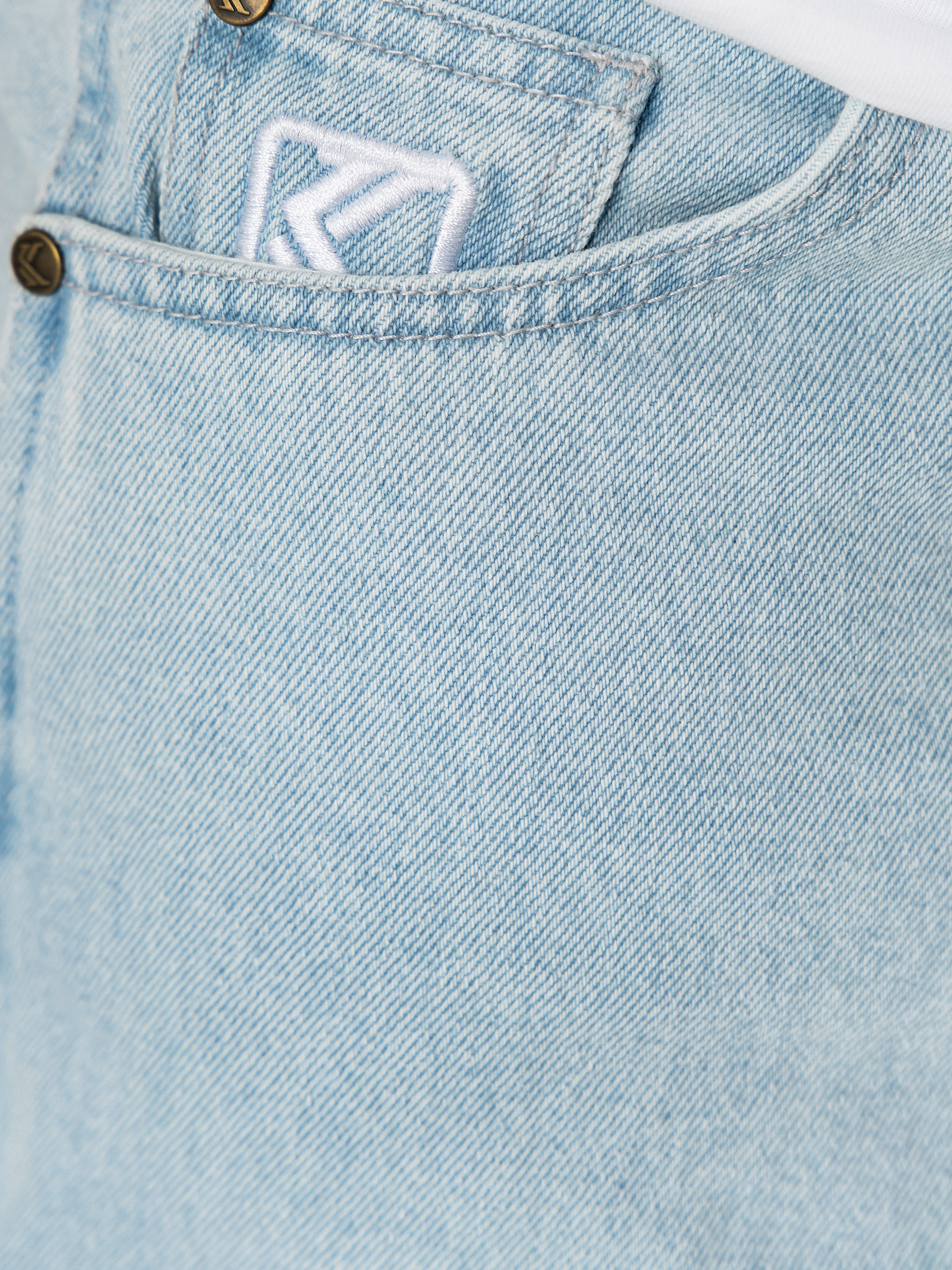 Karl Kani Retro Tapered Workwear Denim Kisnadrág (bleached blue)