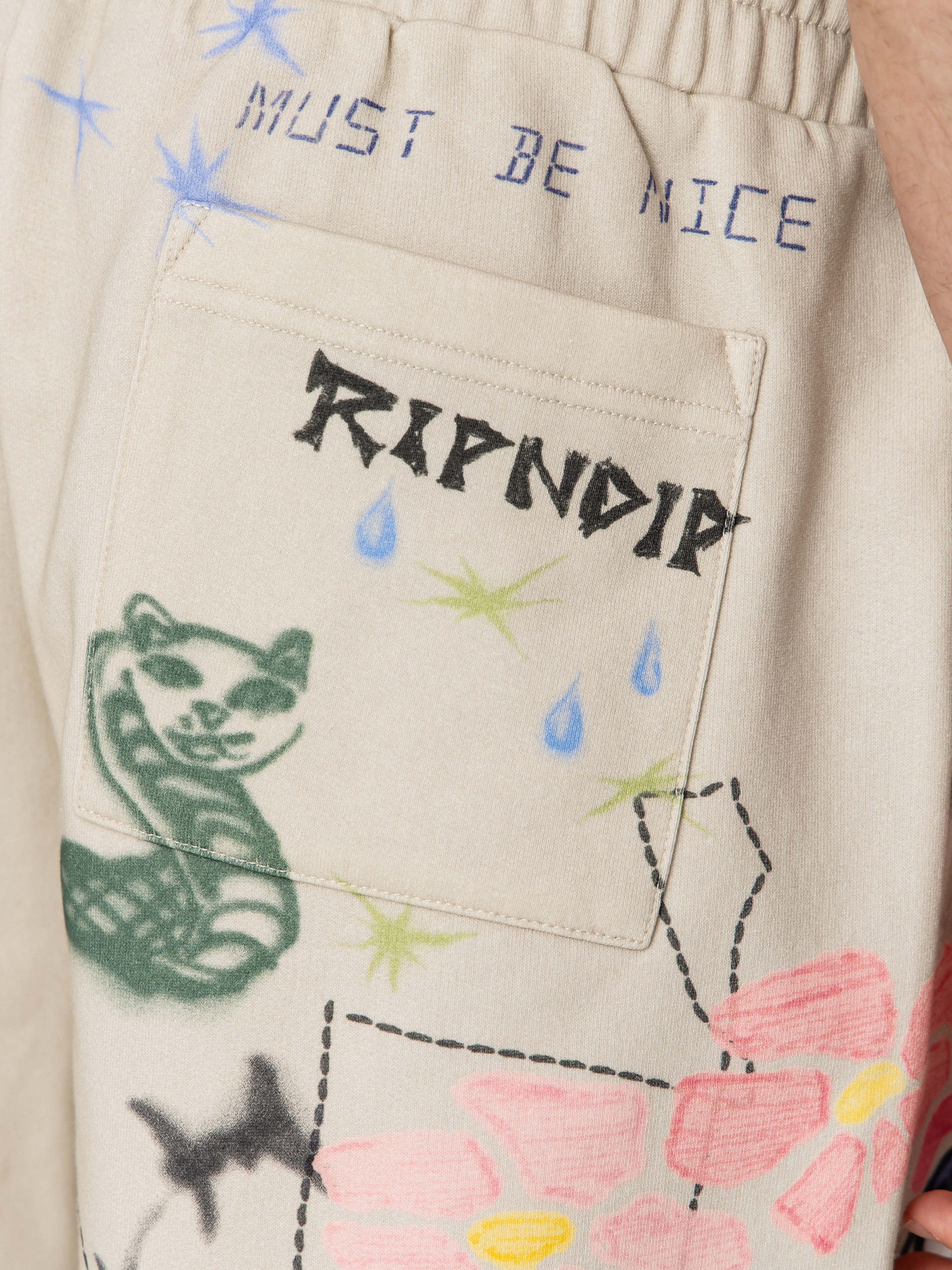 Rövidnadrág RipNDip Goosebumps Raw Edge (bone)